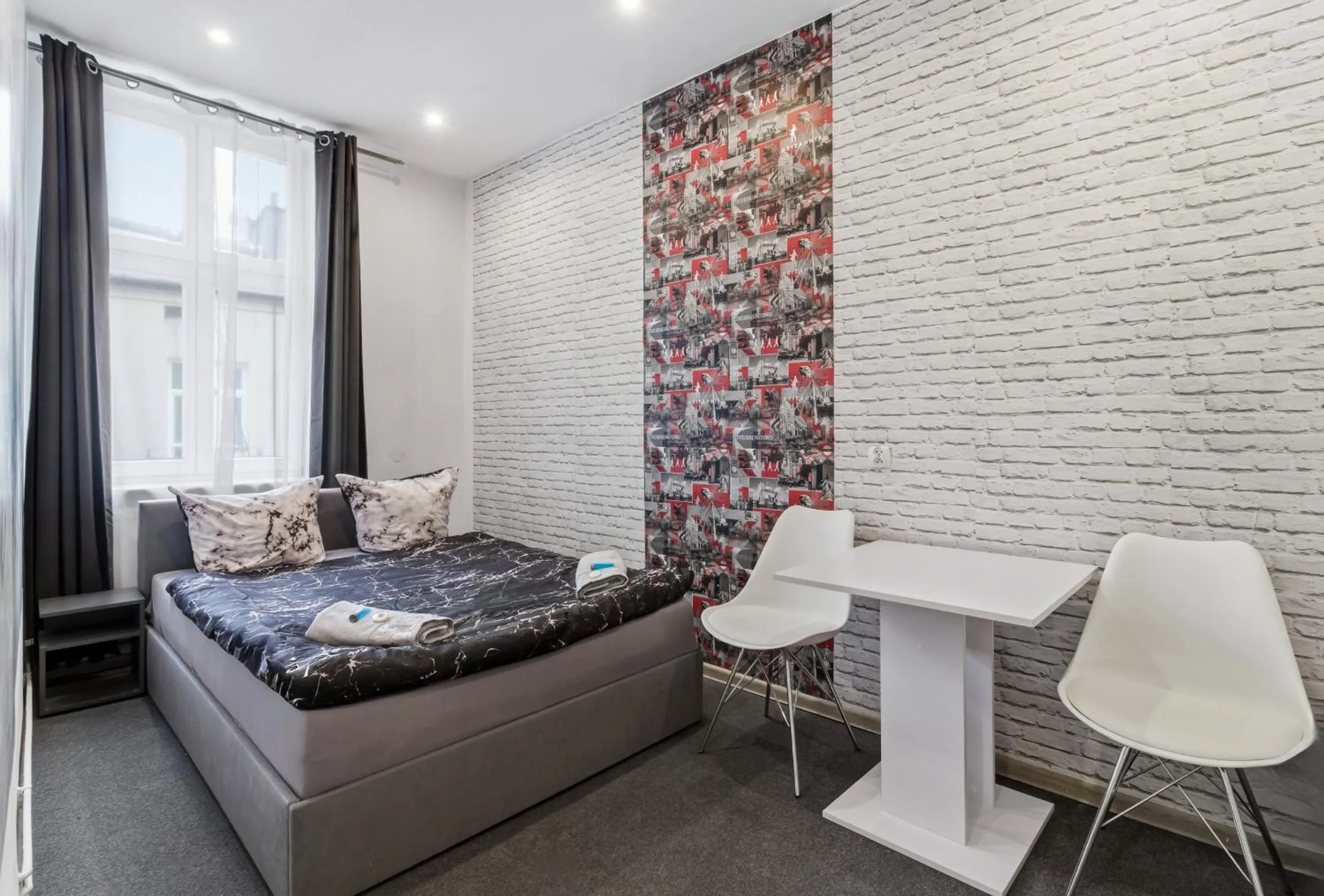 Bed in 70s Guest room