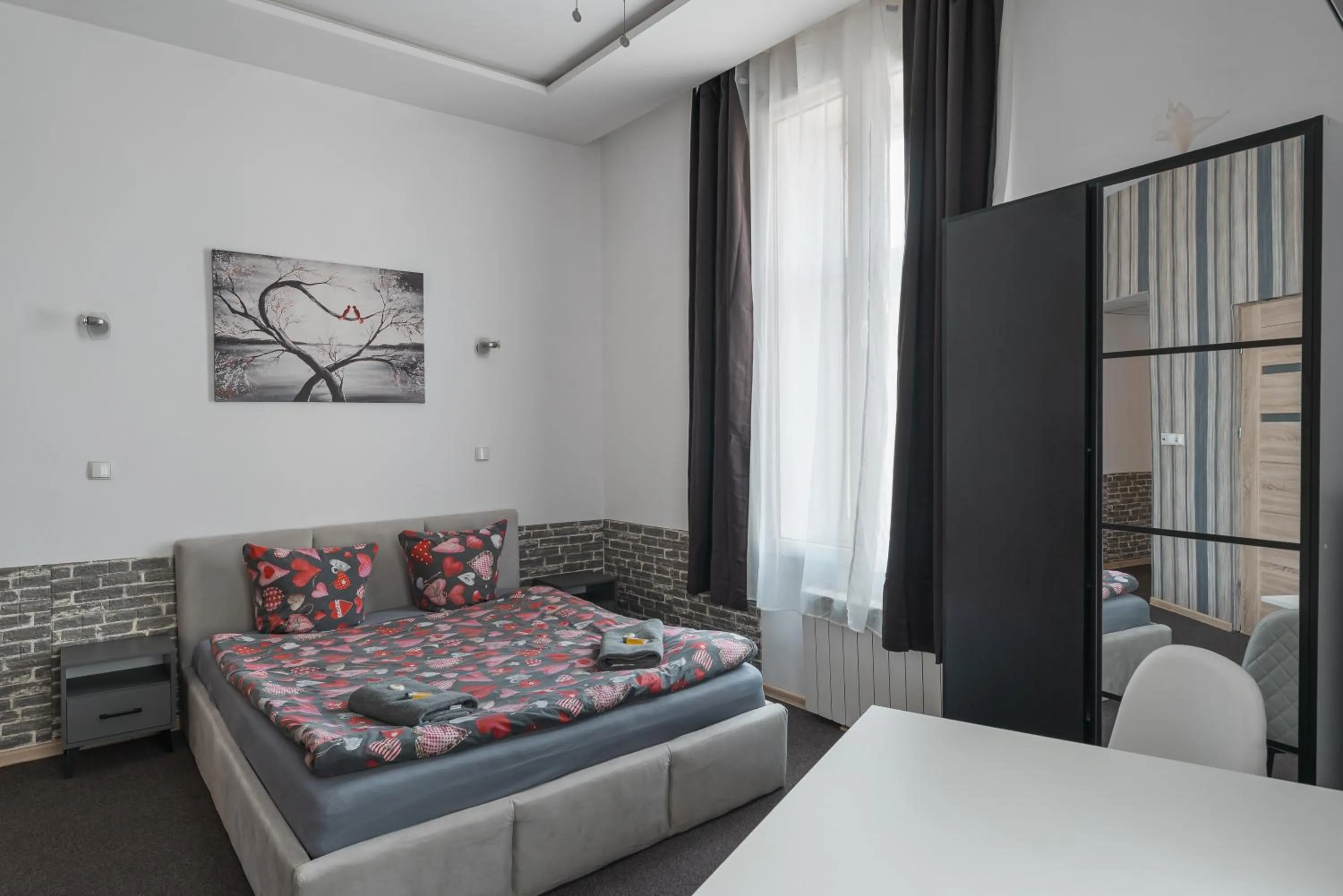 Bed in 70s Guest room