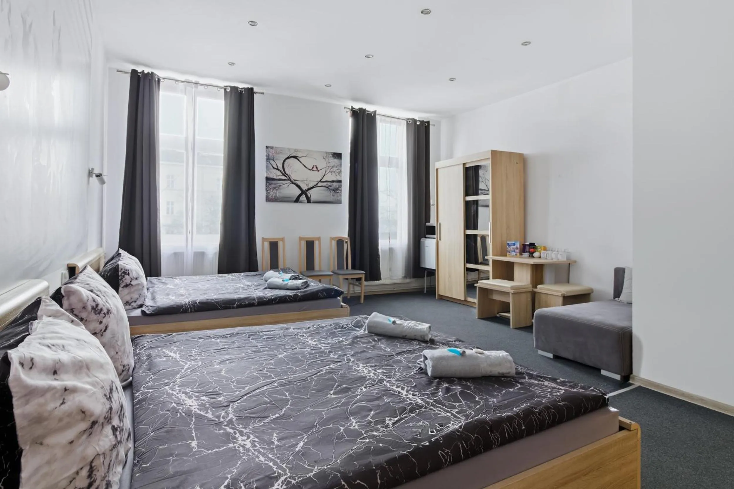 Bed in 70s Guest room