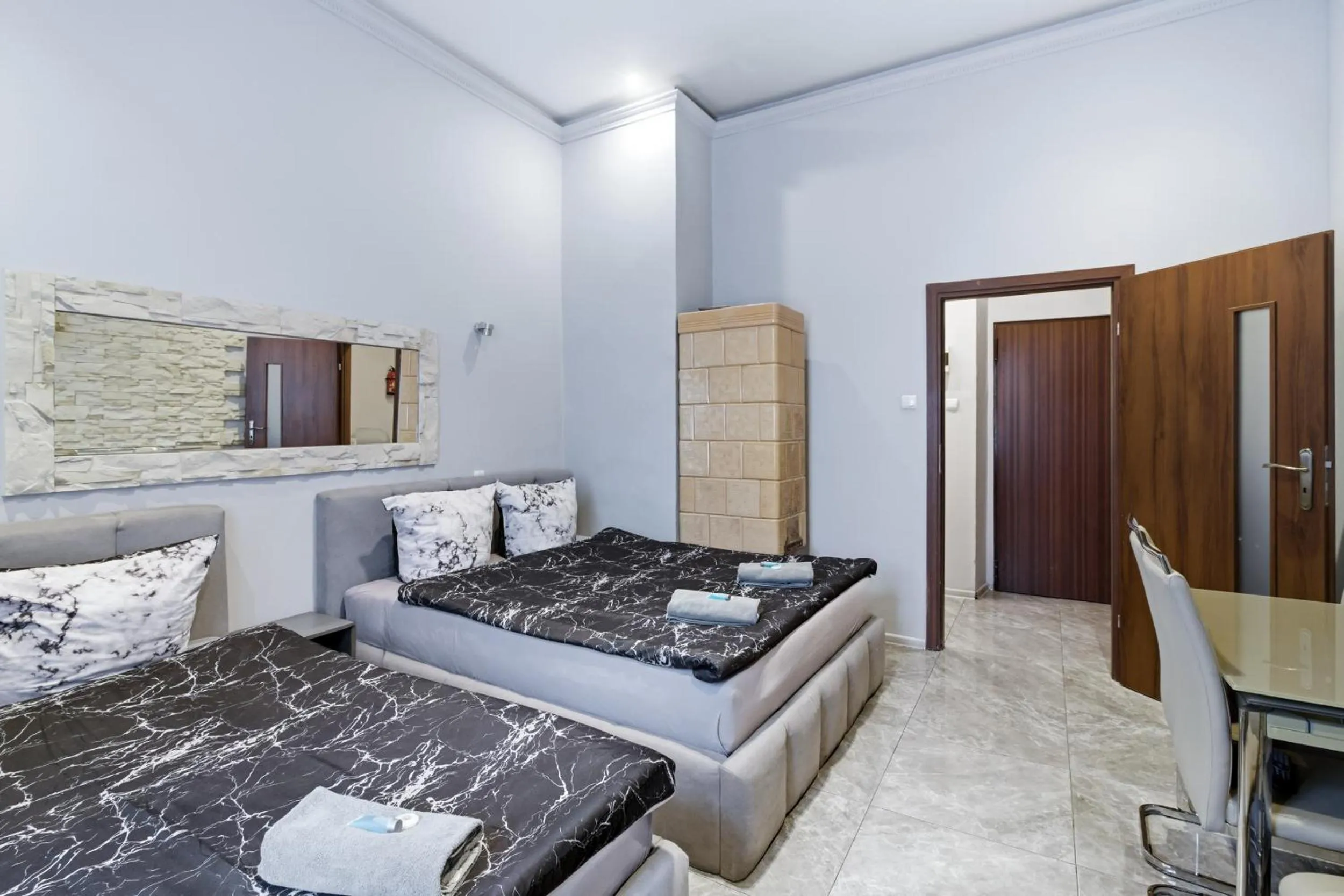 Bed in 70s Guest room