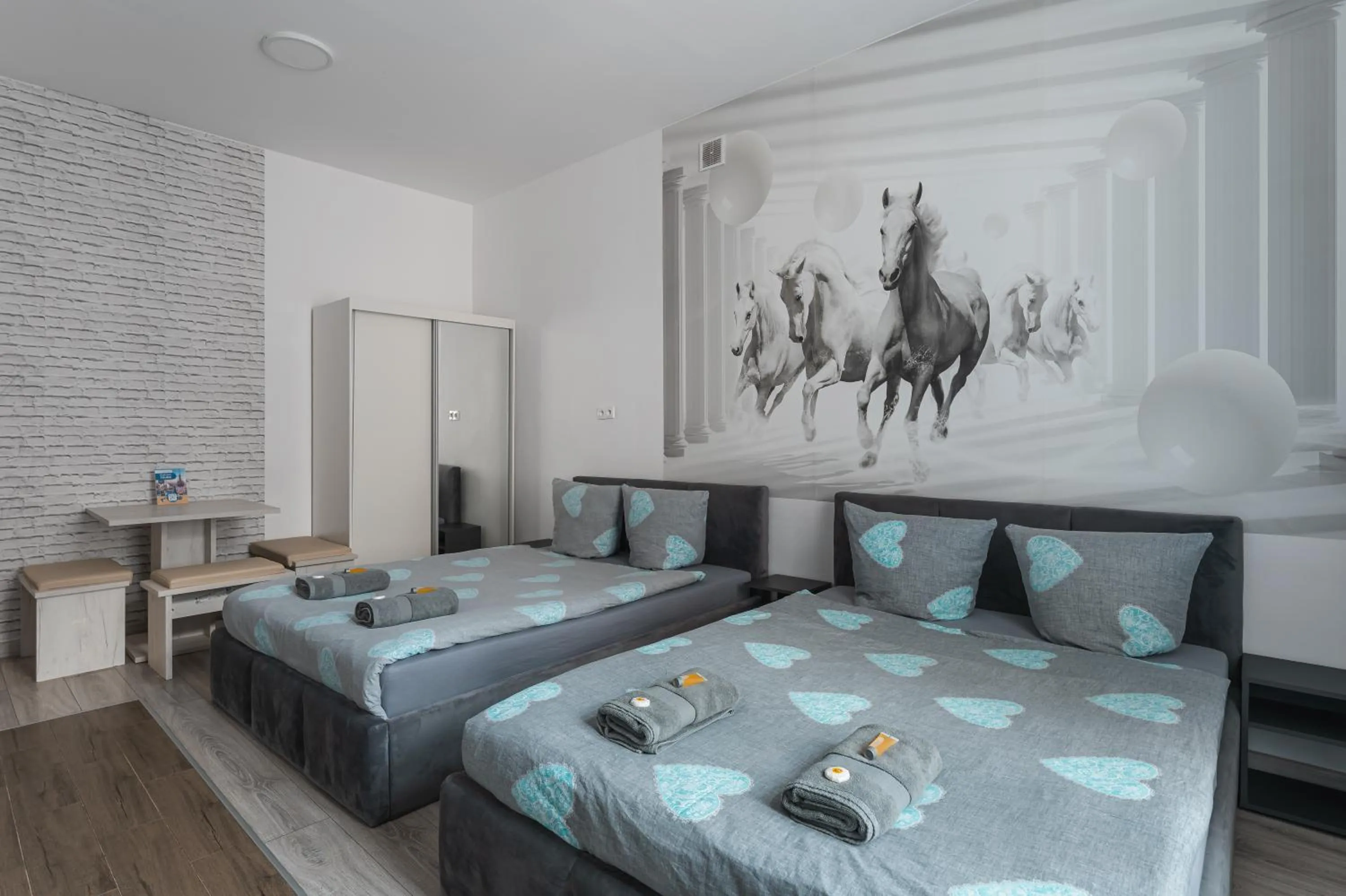 Bed in 70s Guest room