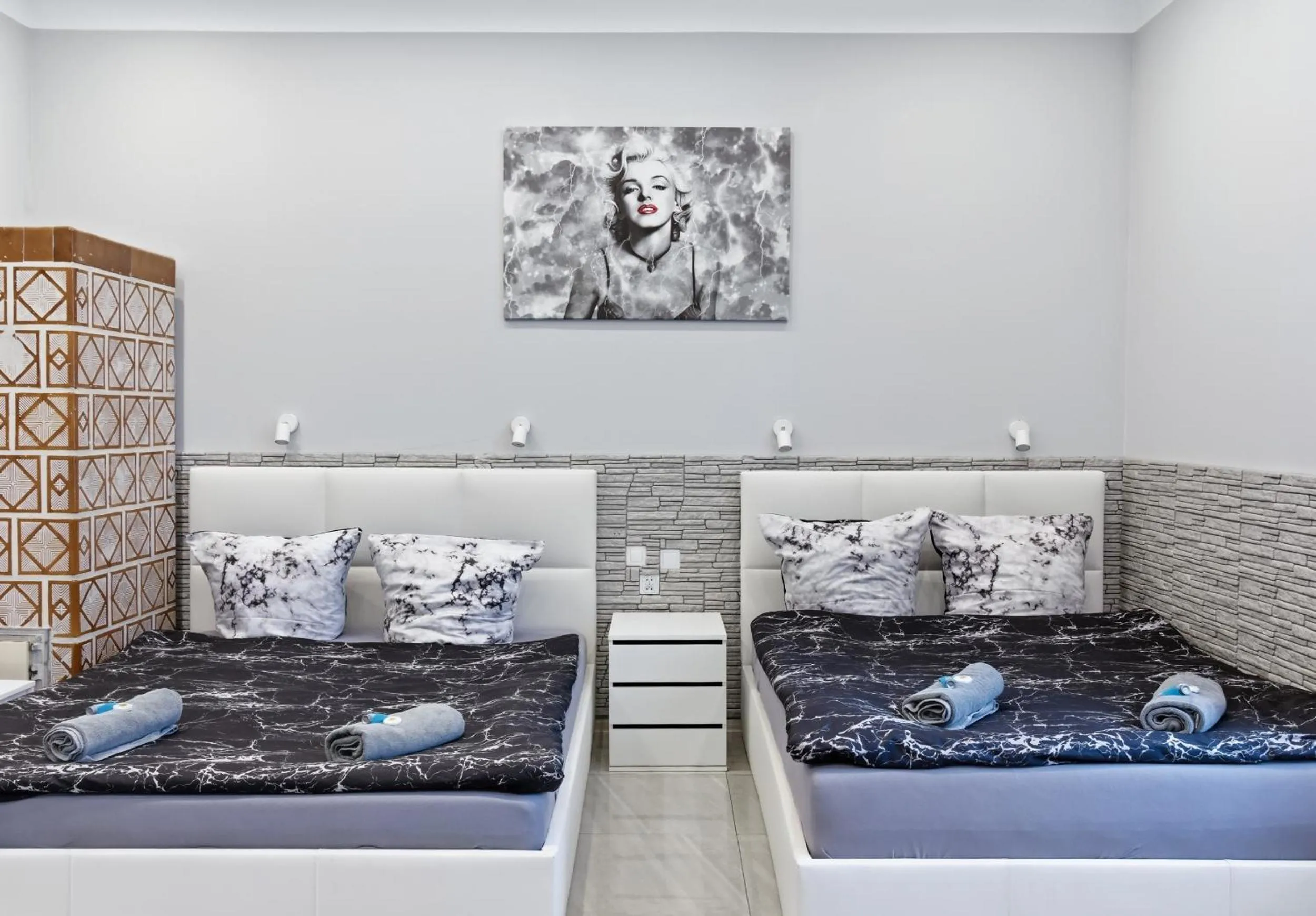 Bed in 70s Guest room