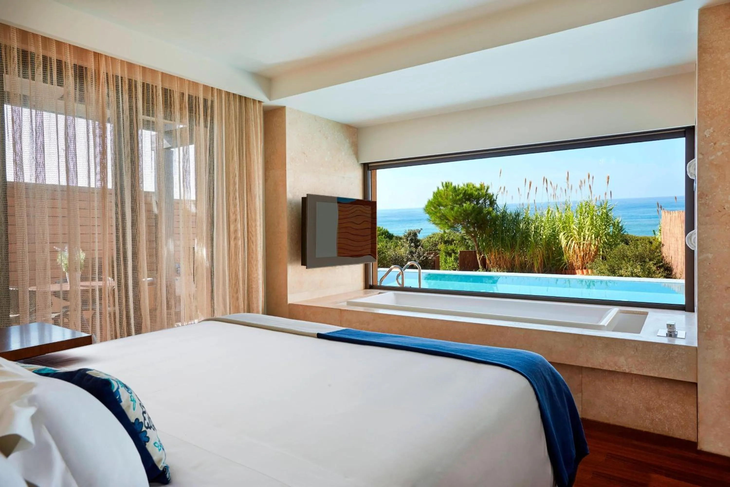 Bedroom, Bed in The Romanos, a Luxury Collection Resort, Costa Navarino