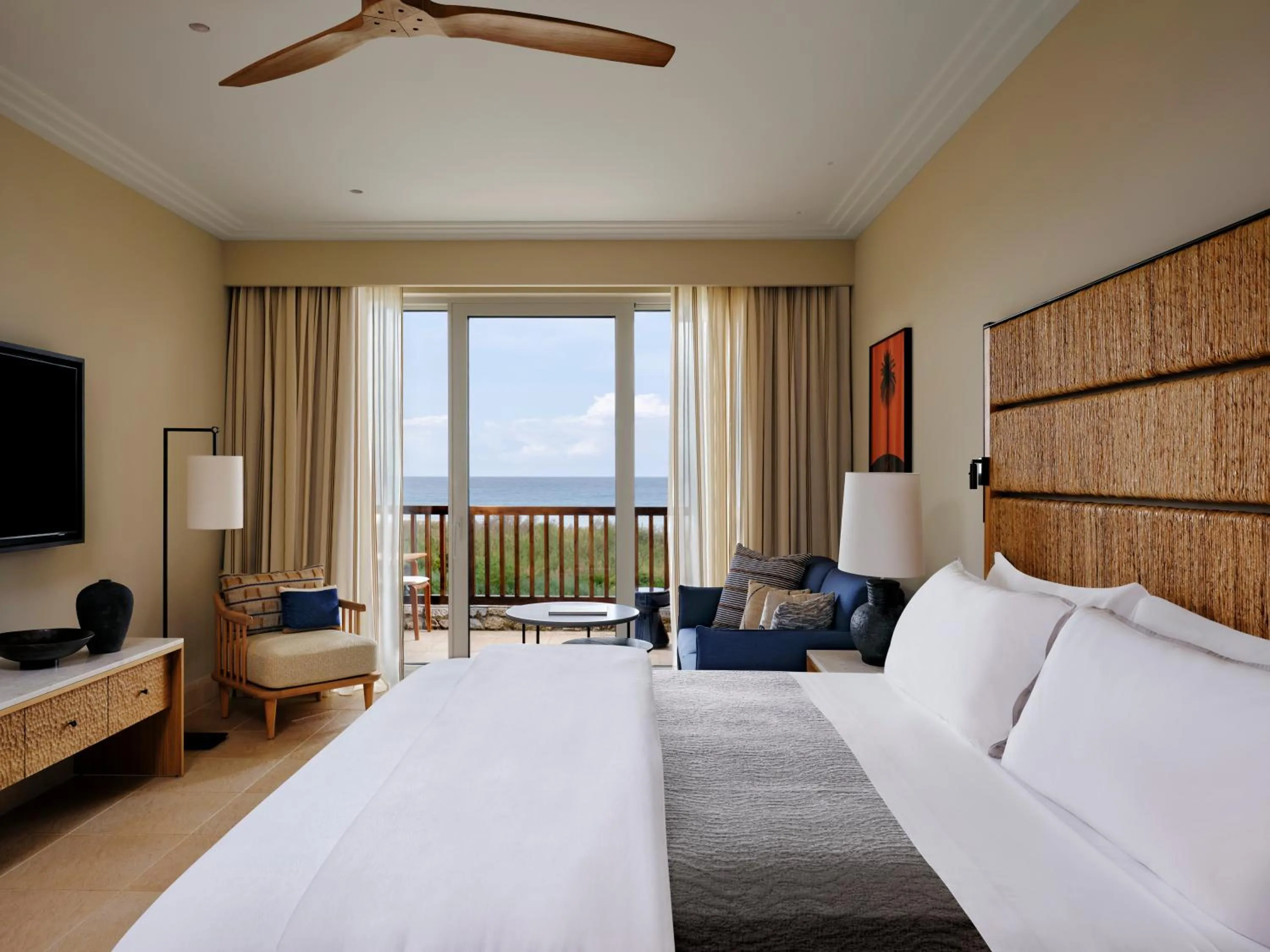 Sea view, Bed in The Westin Resort, Costa Navarino