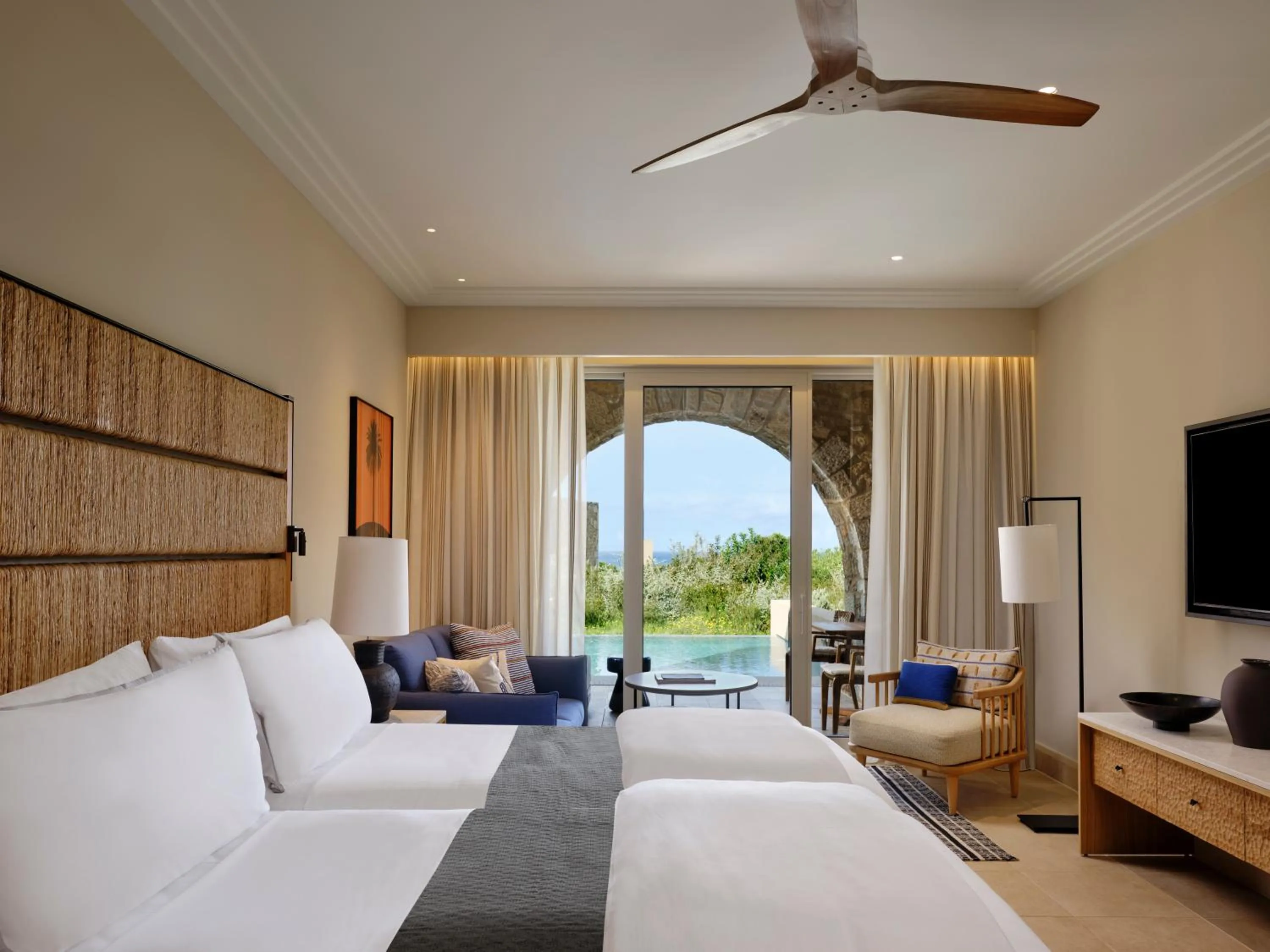 Garden view, Bed in The Westin Resort, Costa Navarino