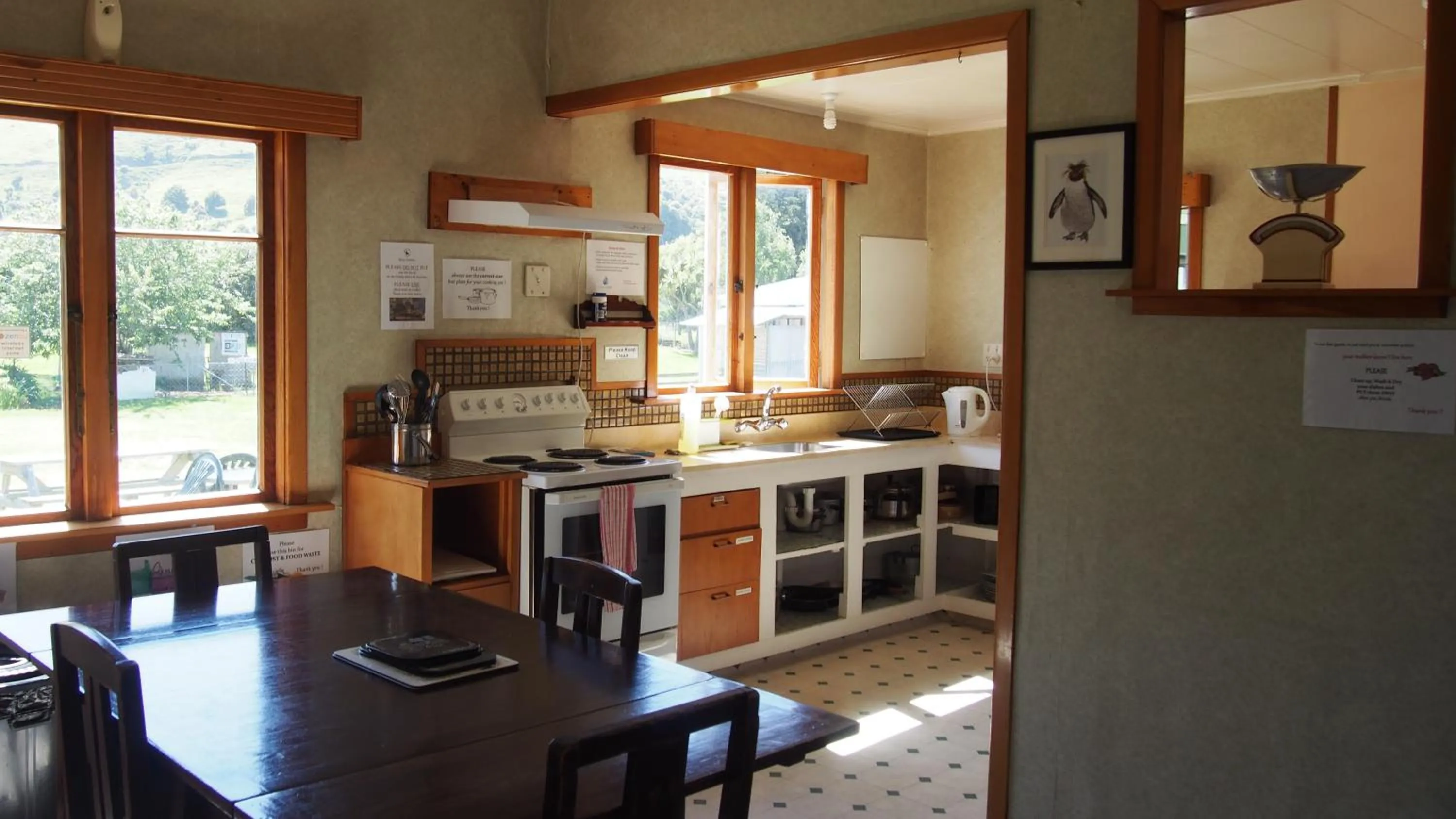 Kitchen or kitchenette in Surat Bay Lodge, Motel and Backpackers
