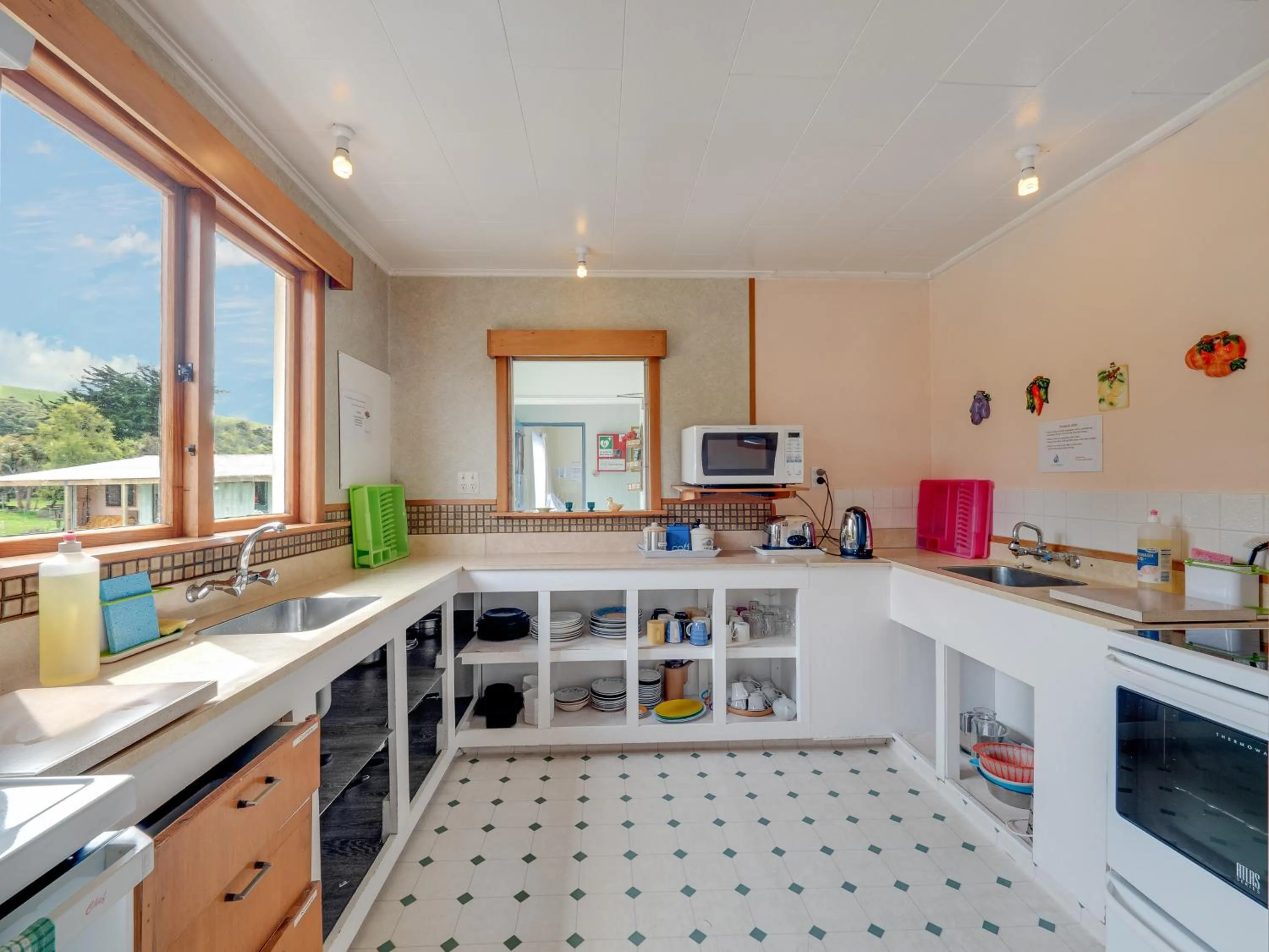 Kitchen or kitchenette in Surat Bay Lodge, Motel and Backpackers