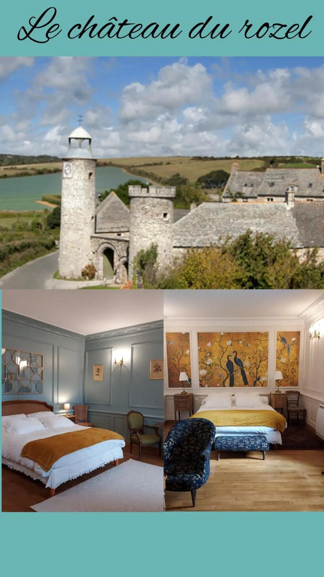 Bed in Les Chambres du Château du Rozel