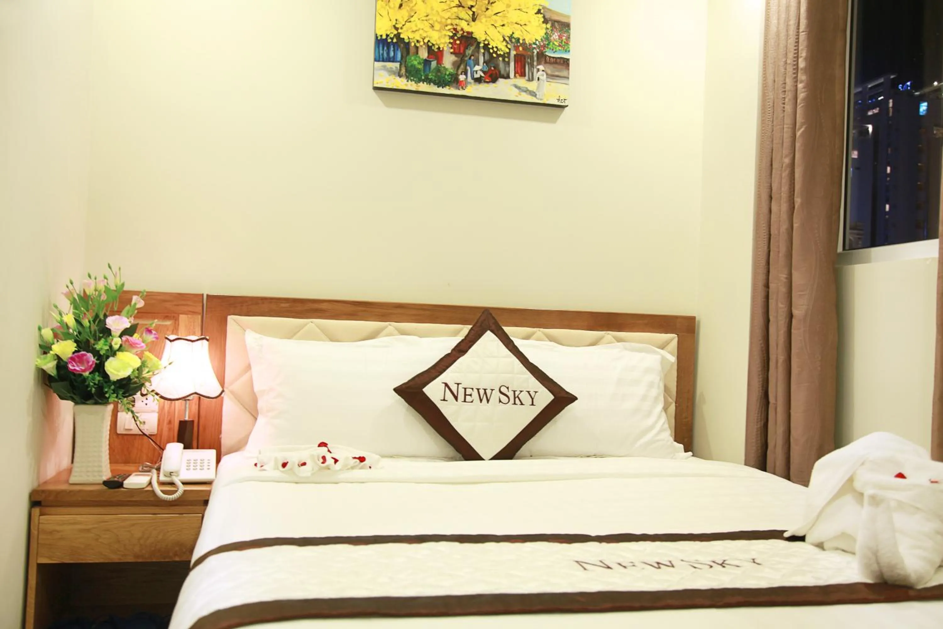 Bed in New Sky Hotel