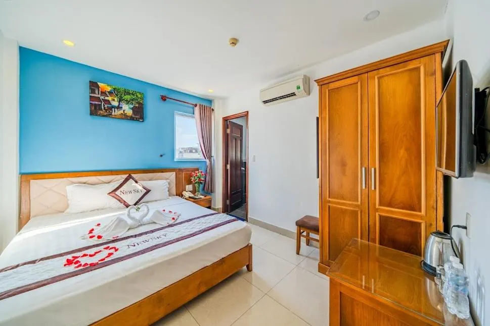 Bed in New Sky Hotel