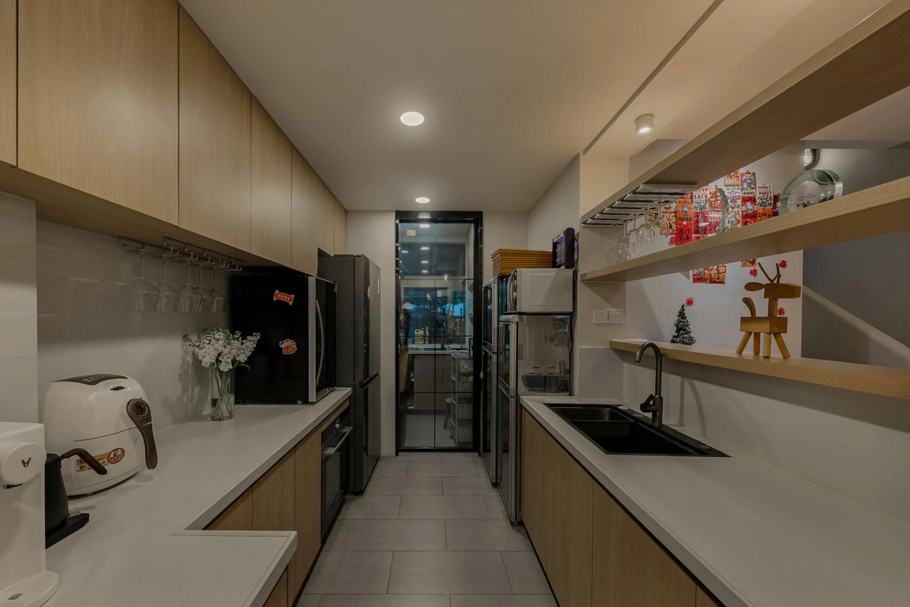 Kitchen or kitchenette in T innn - West Lake - Yueshang Yunshe Homestay - Hangzhou Taiziwan Park Branch