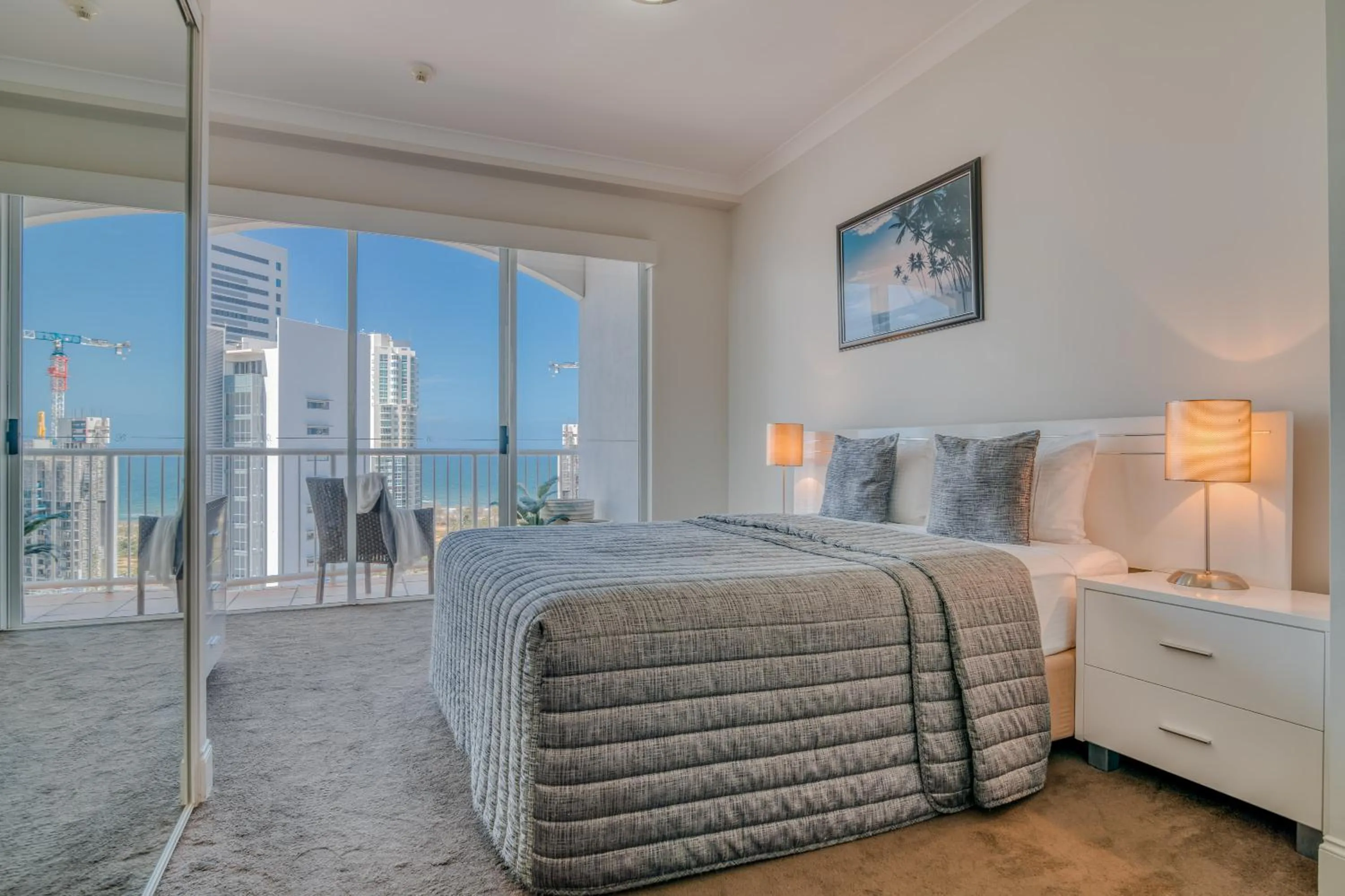 Balcony/Terrace, Bed in Bel Air on Broadbeach - Official