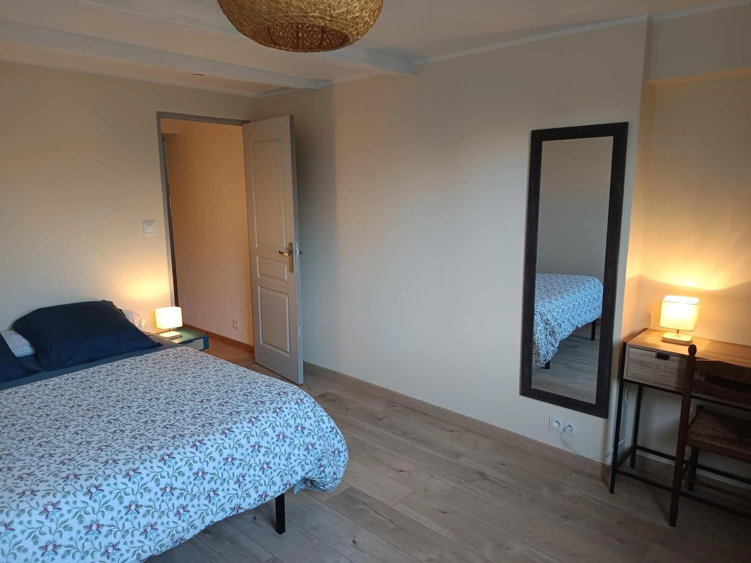 Bed in Gîte et Chambre d'hôte de l'élevage du Lattay