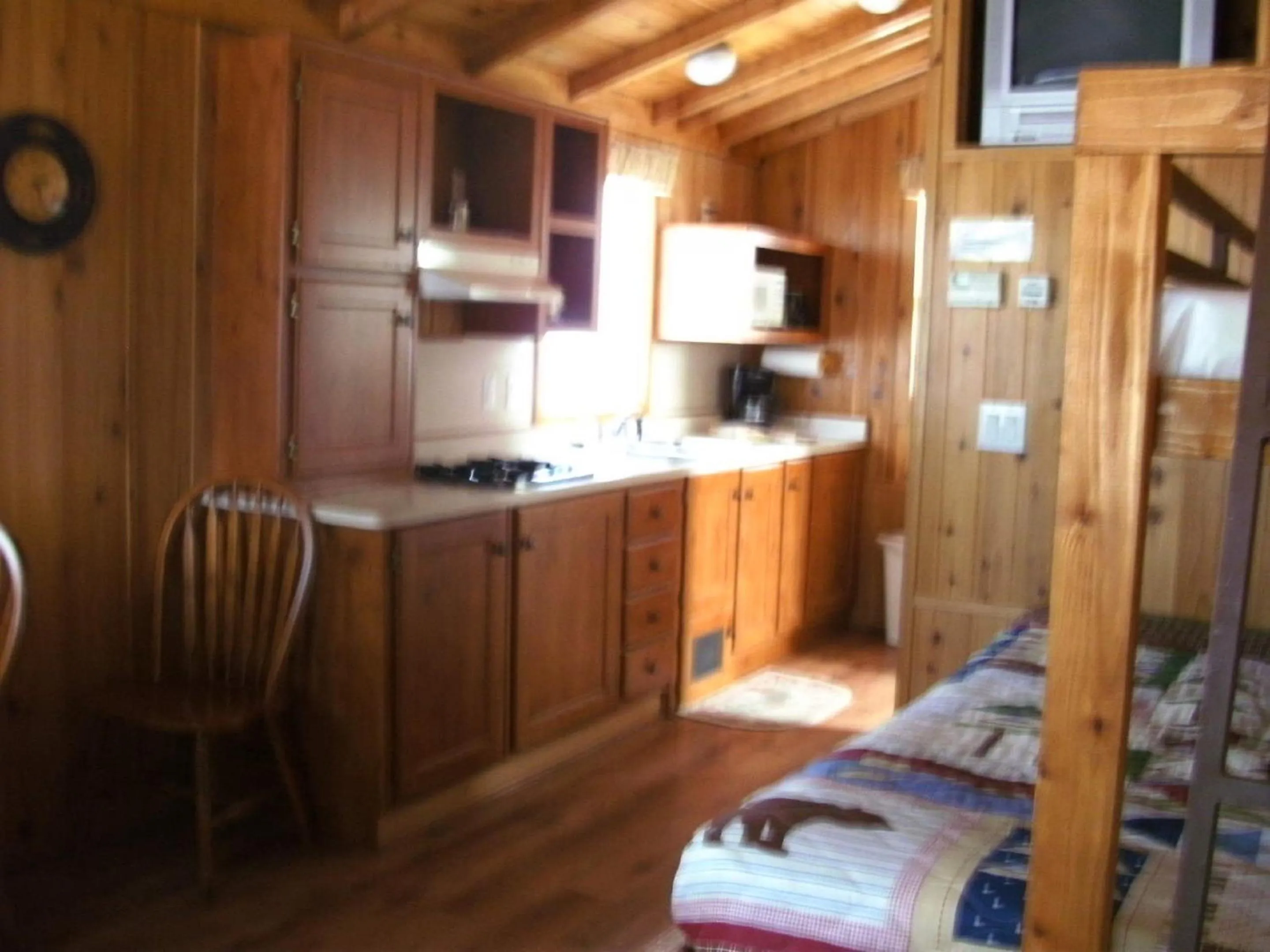 Kitchen or kitchenette in Bend-Sunriver Camping Resort Studio Cabin 6