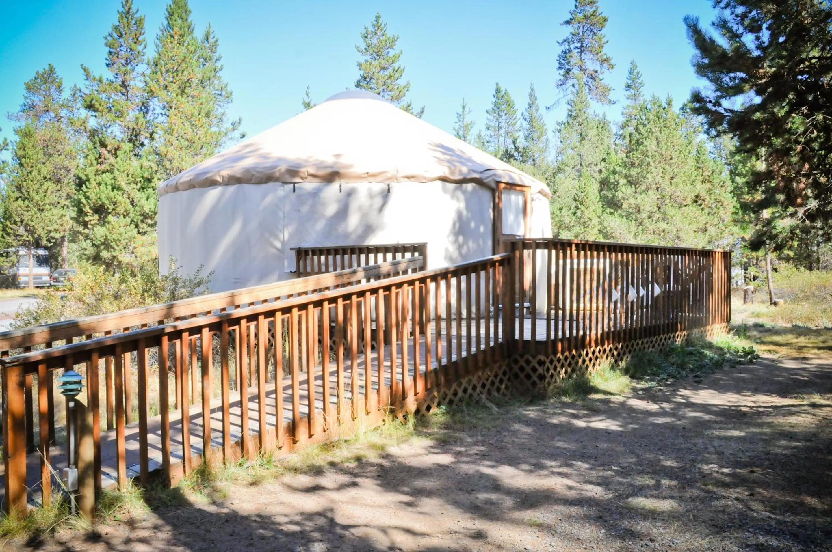 Facade/entrance in Bend-Sunriver Camping Resort Wheelchair Accessible Yurt 13