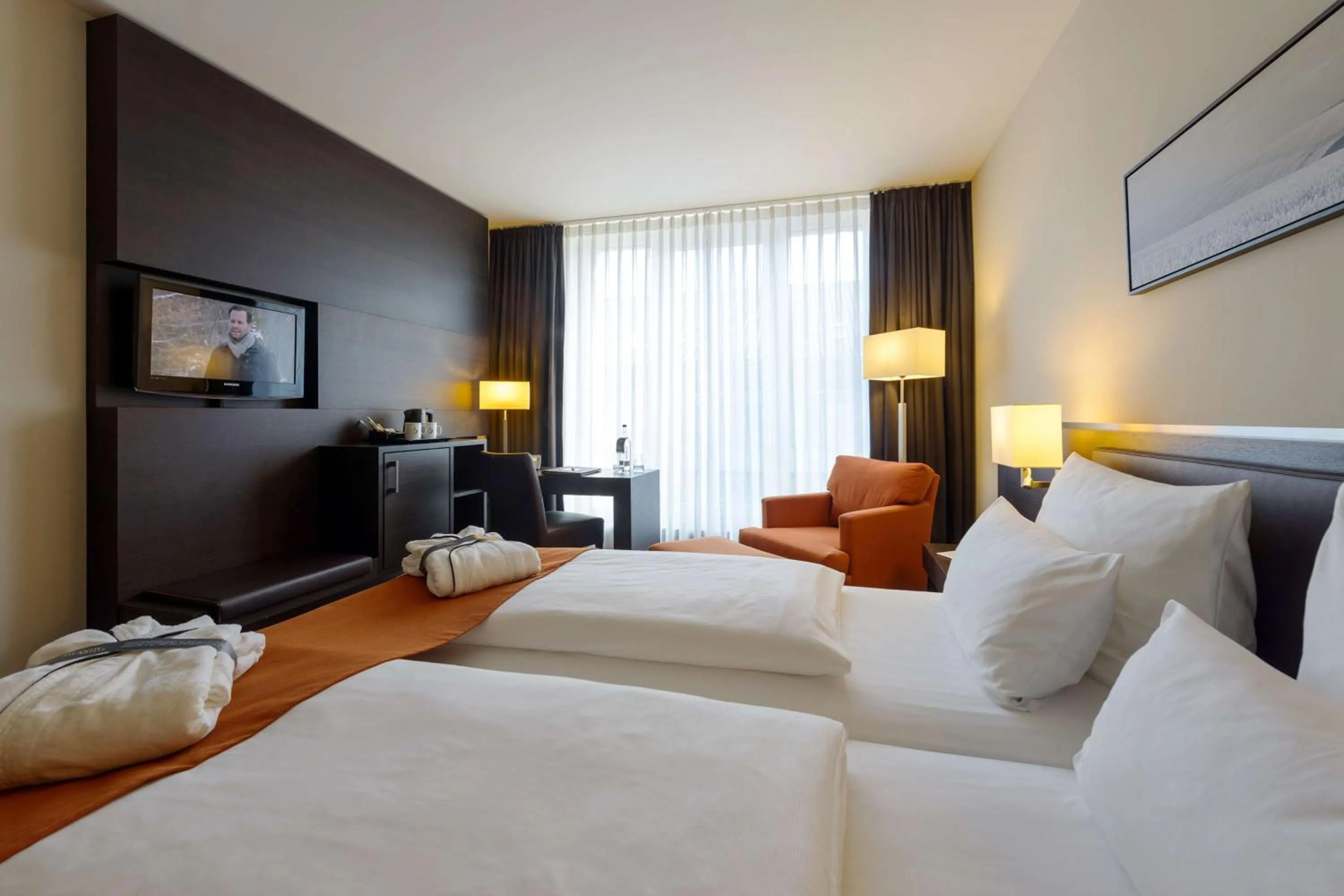 Bedroom, Bed in ATLANTIC Hotel Lübeck