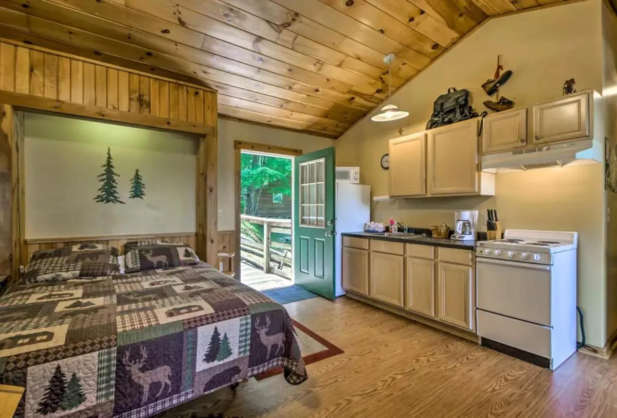 Bed in Nantahala Cabins