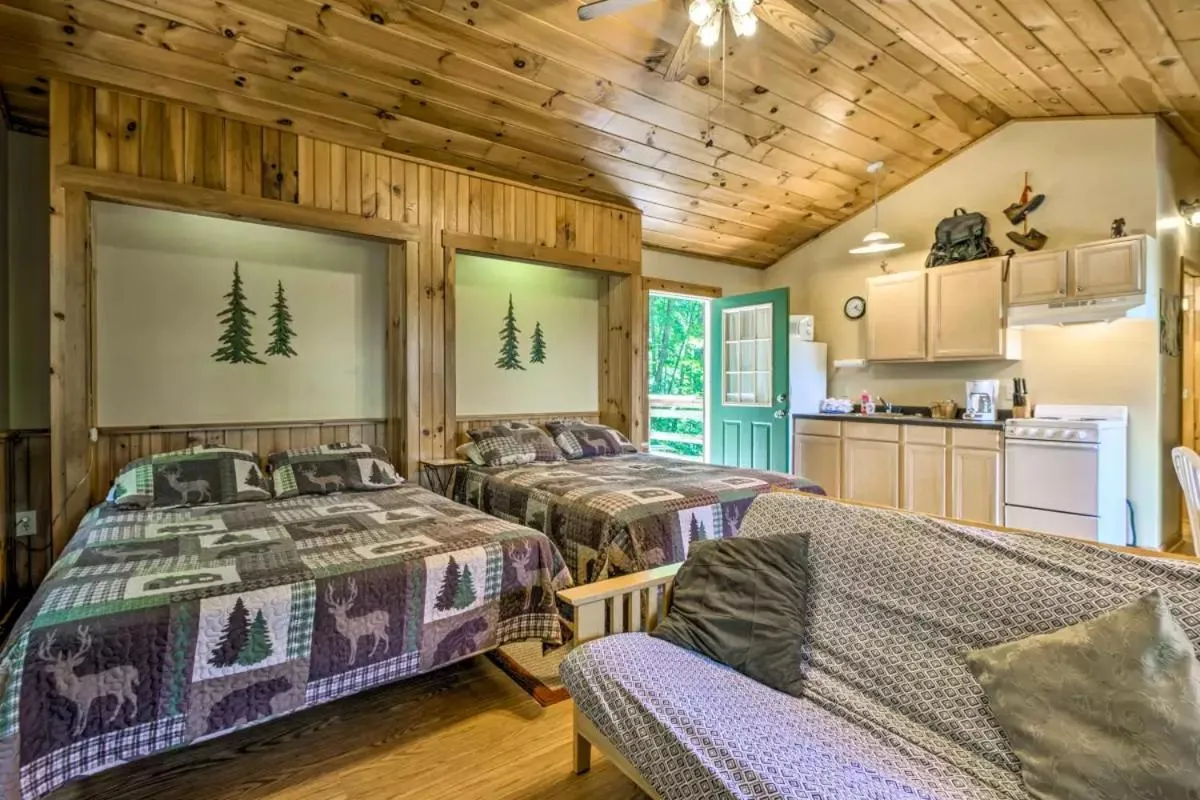 Bed in Nantahala Cabins