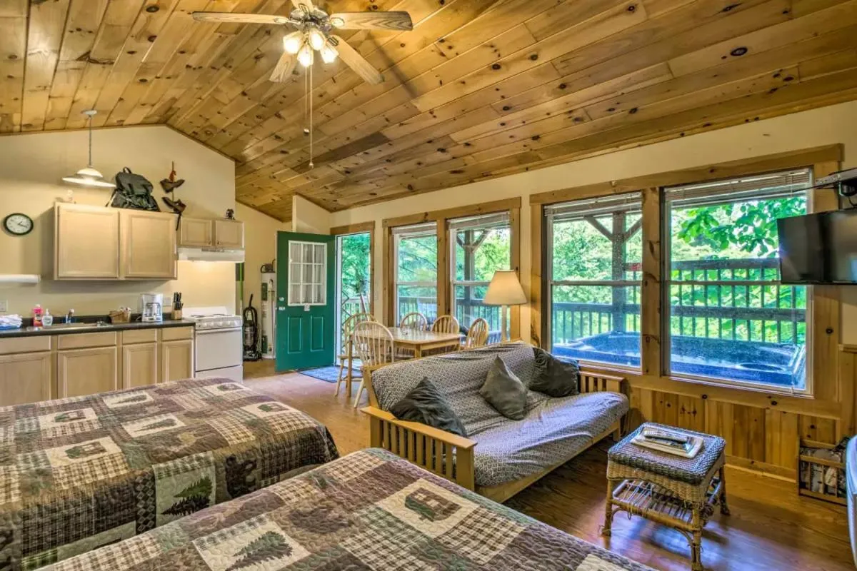 Bed in Nantahala Cabins