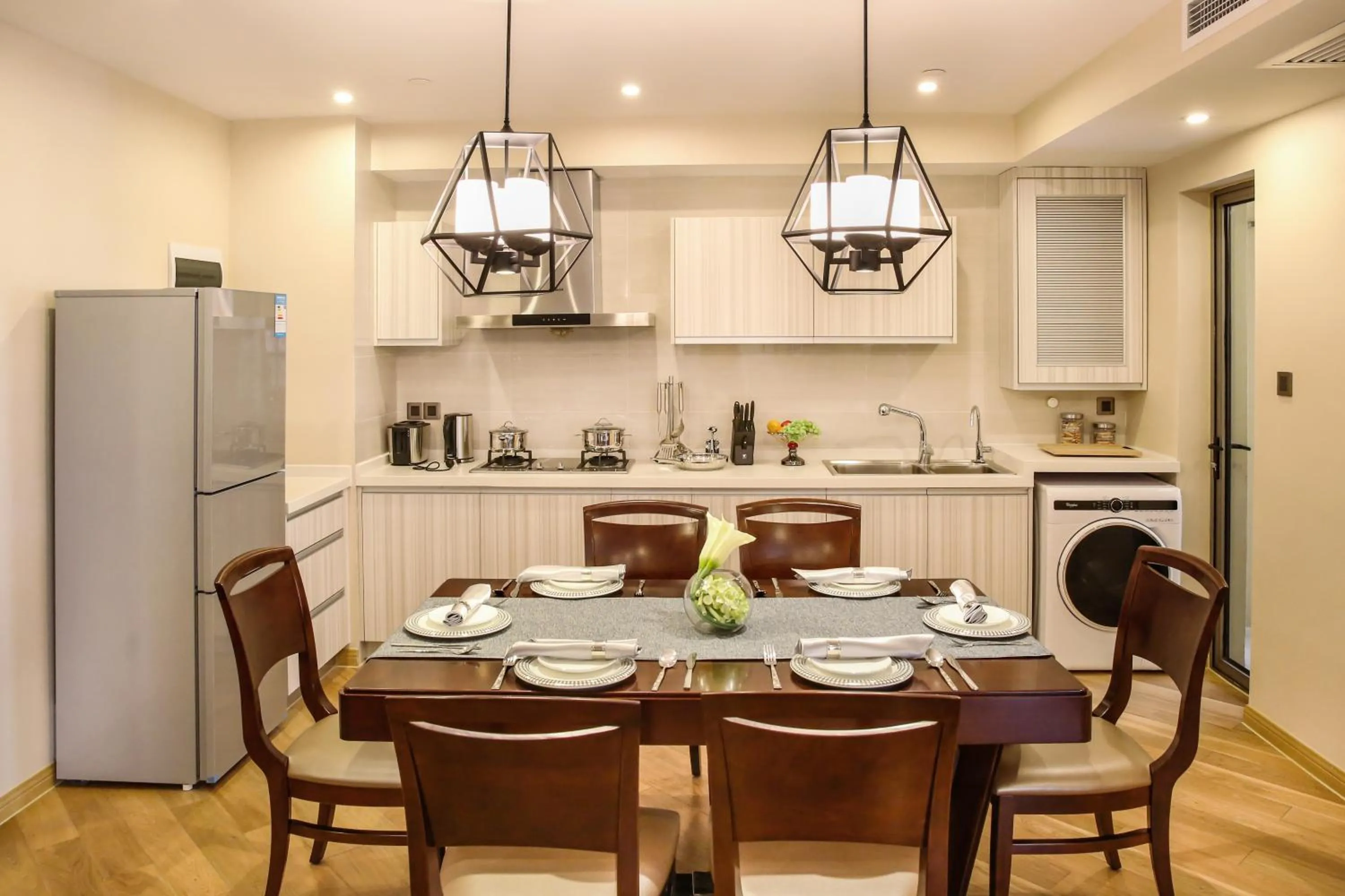 Dining area in Green Court Residence Jinqiao Diamond Shanghai