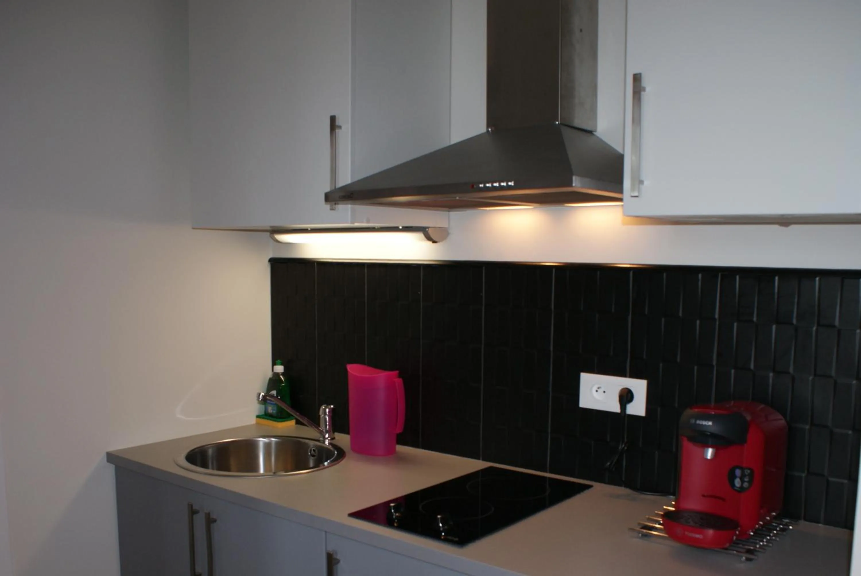 Kitchen or kitchenette in Hôtel Résidence Bergara