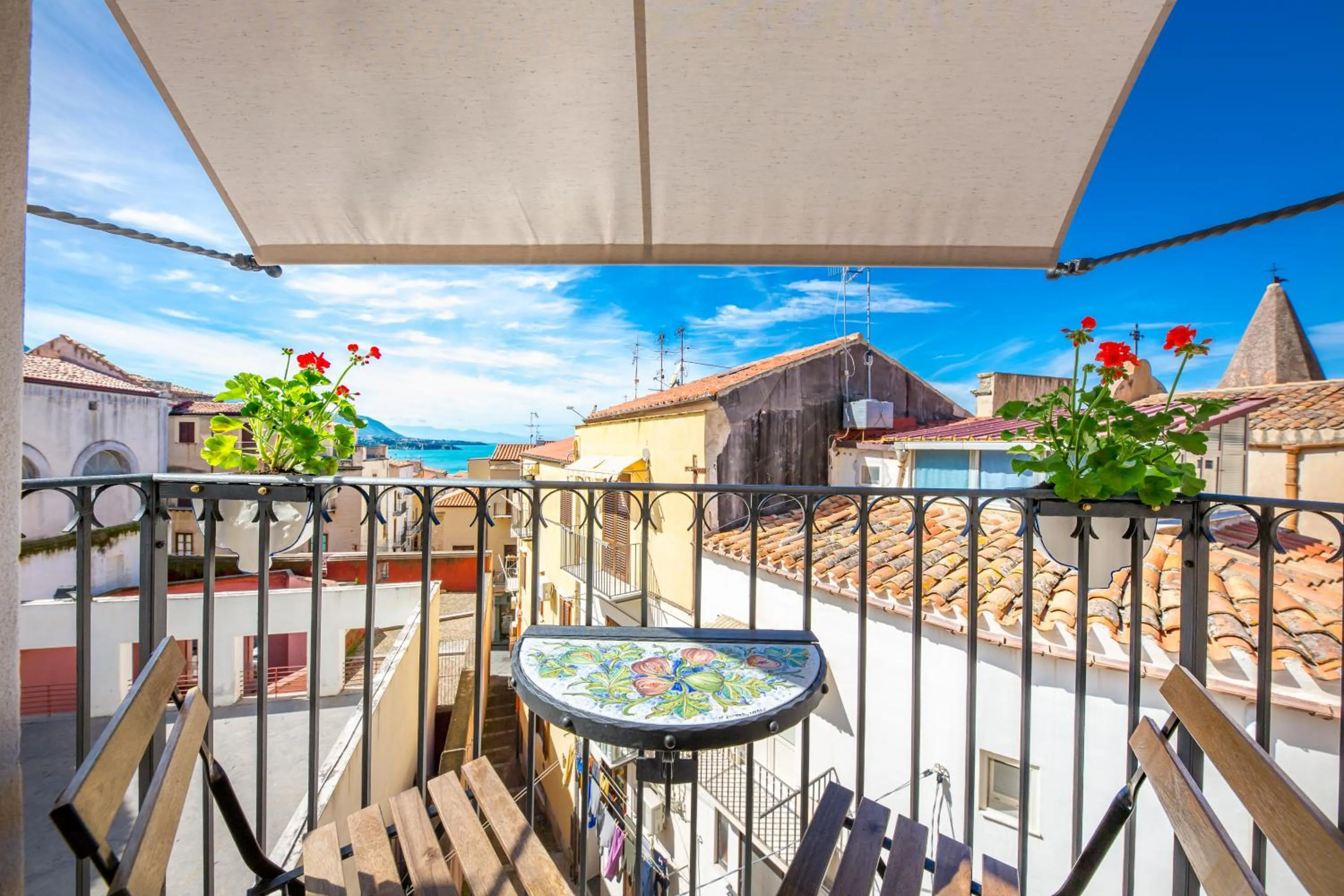 City view in Cefalu in Blu