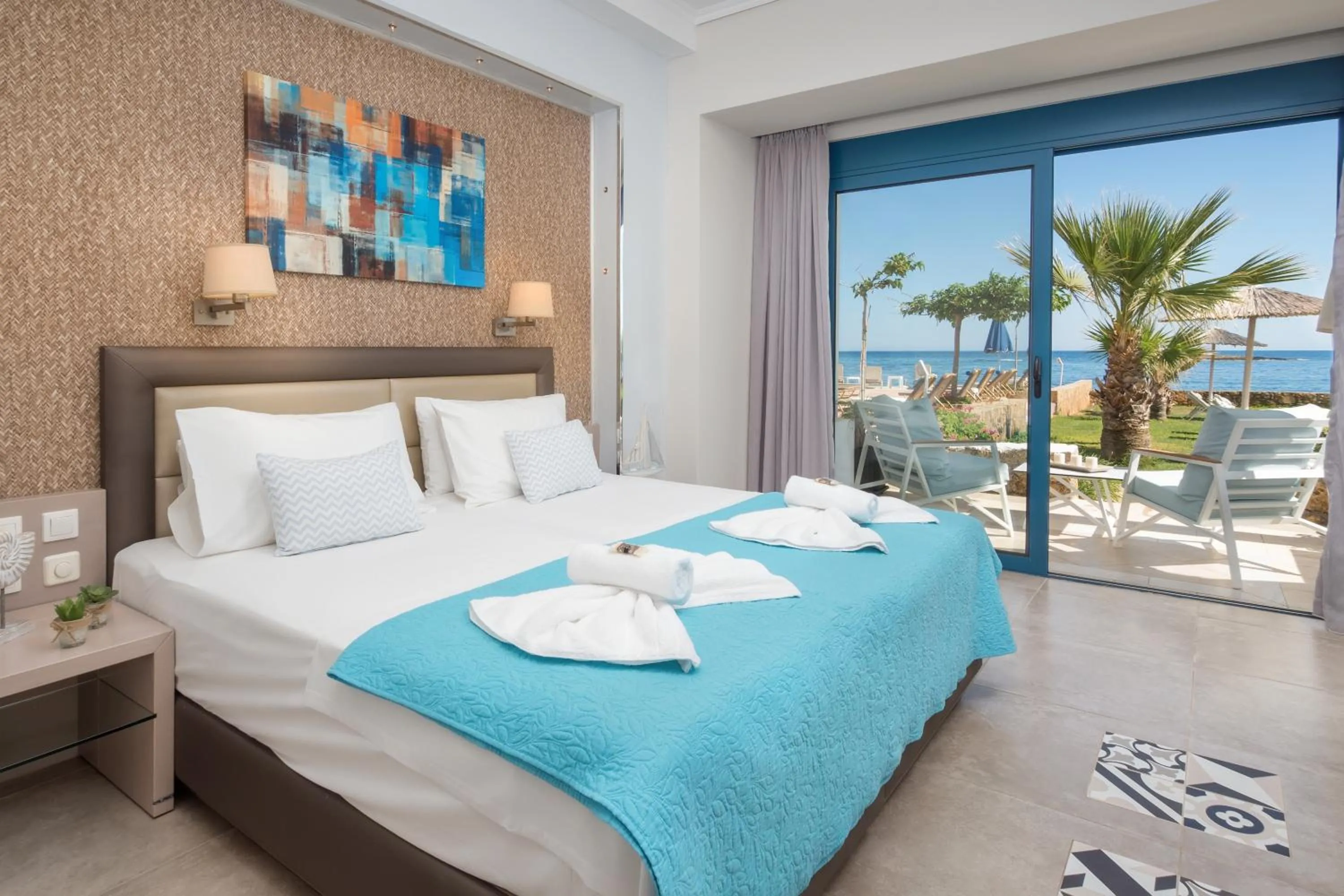 Bedroom, Bed in Pyrgos Beach Hotel Apartments