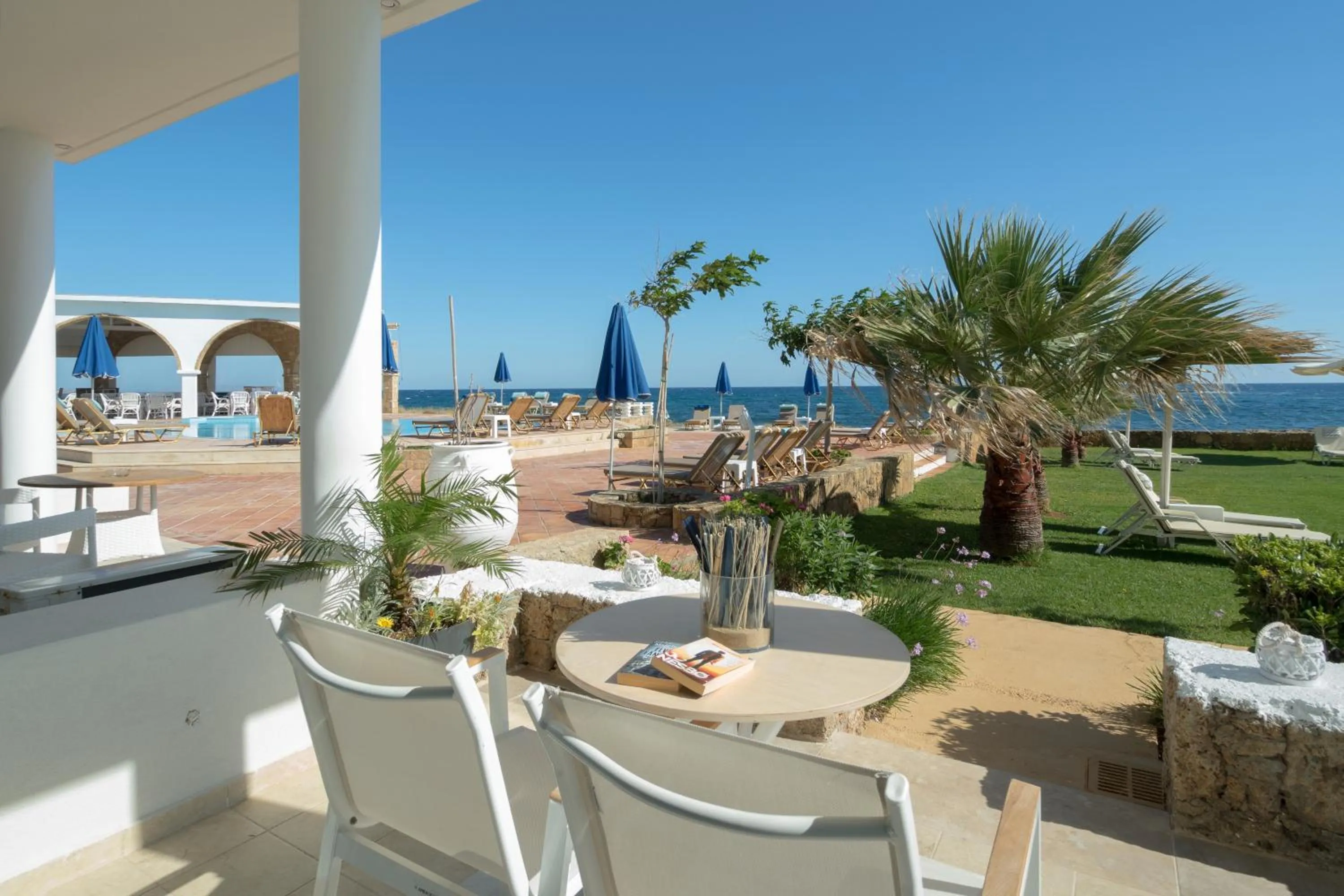Garden view in Pyrgos Beach Hotel Apartments