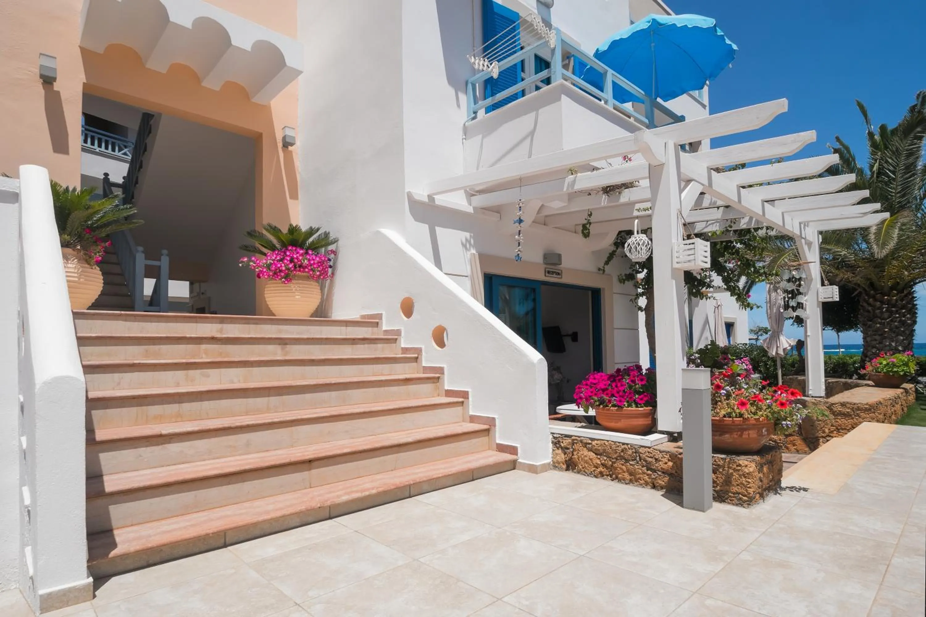 Patio in Pyrgos Beach Hotel Apartments