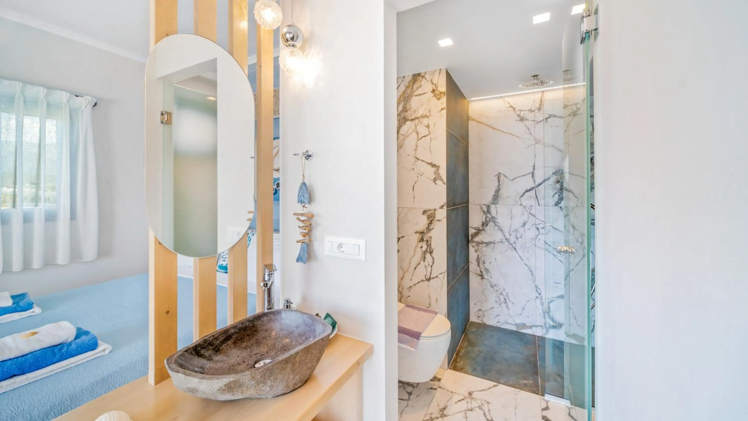 Shower in Pyrgos Beach Hotel Apartments