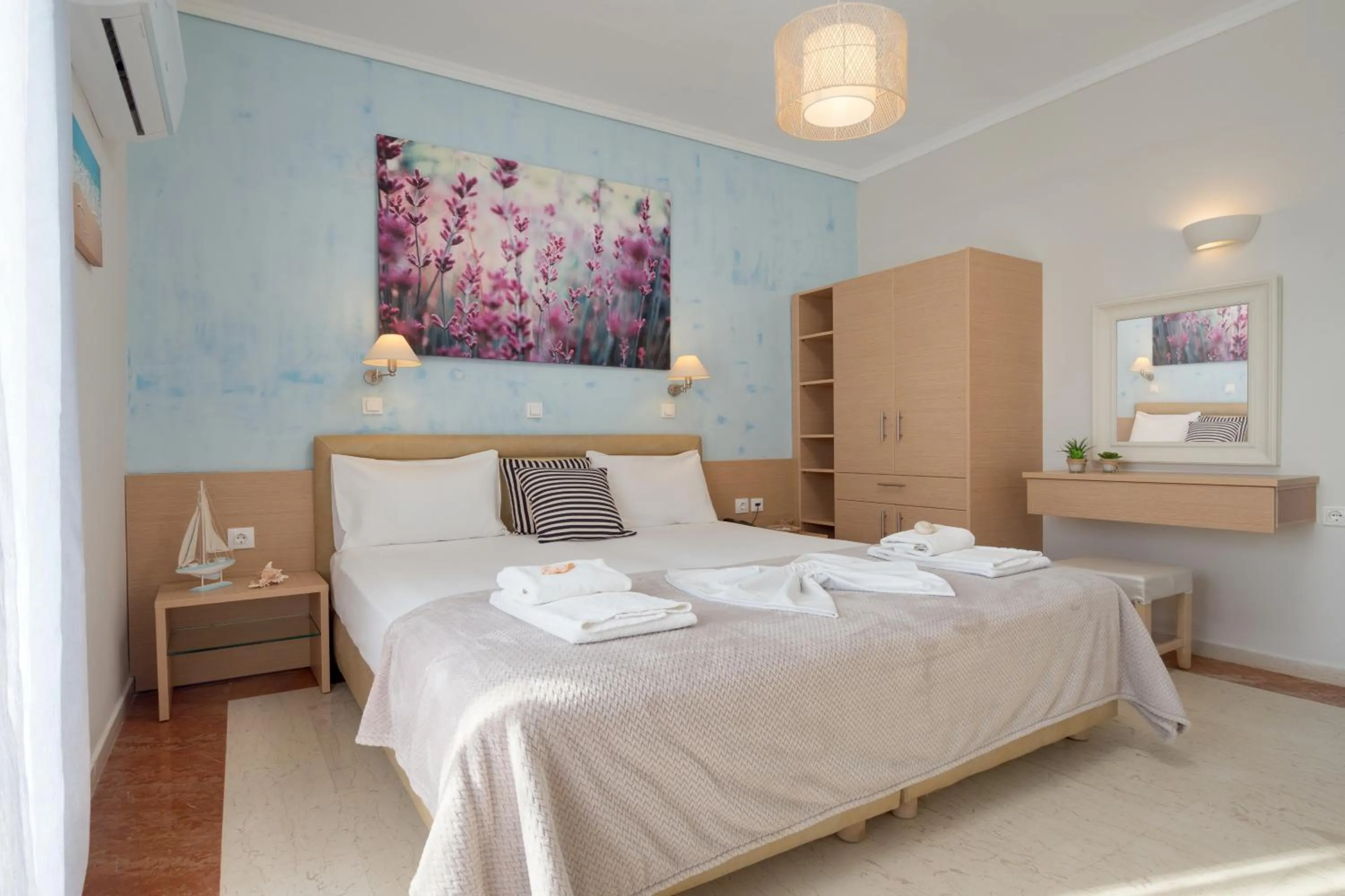 Bedroom, Bed in Pyrgos Beach Hotel Apartments