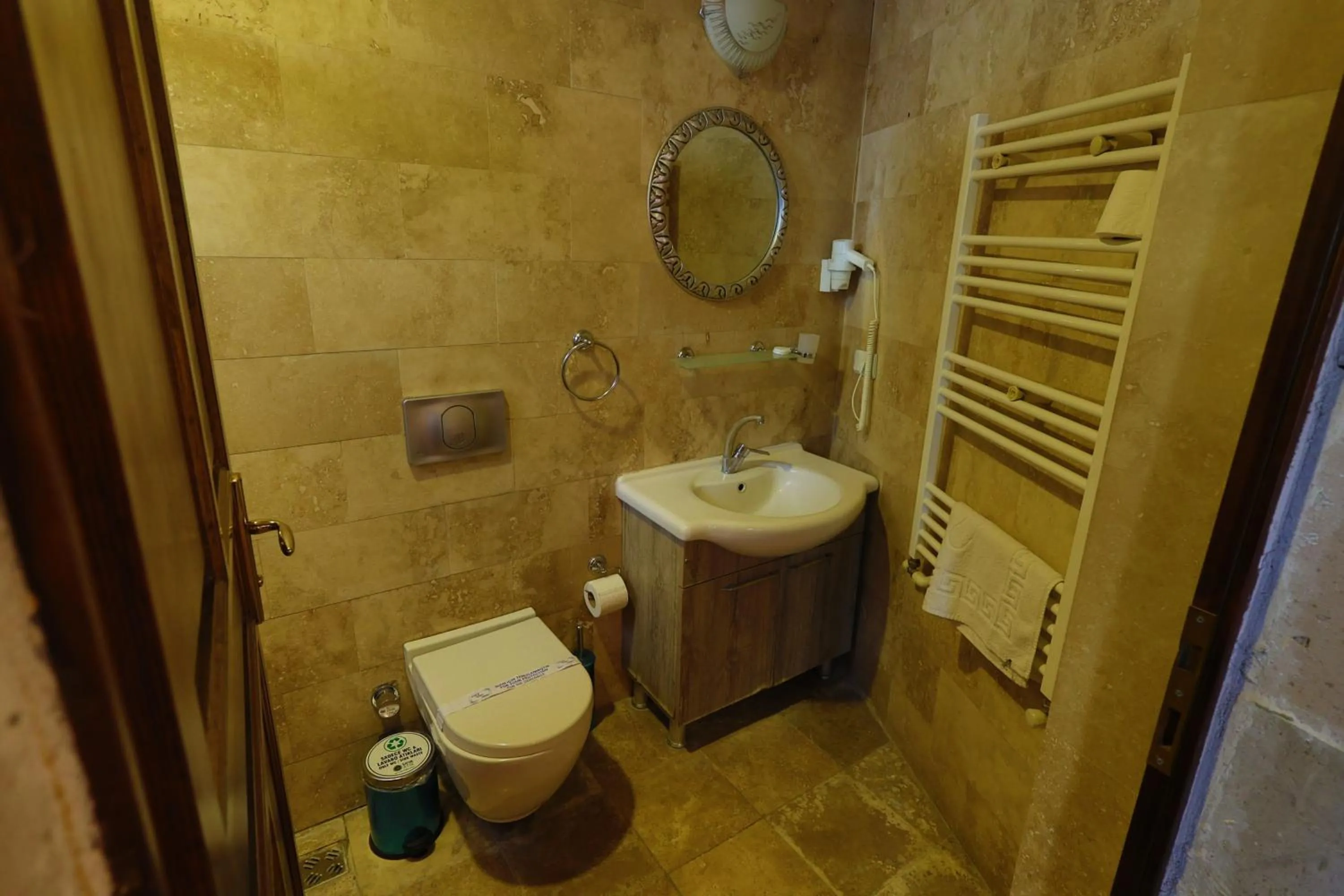 Shower in Bedrock Cave Hotel