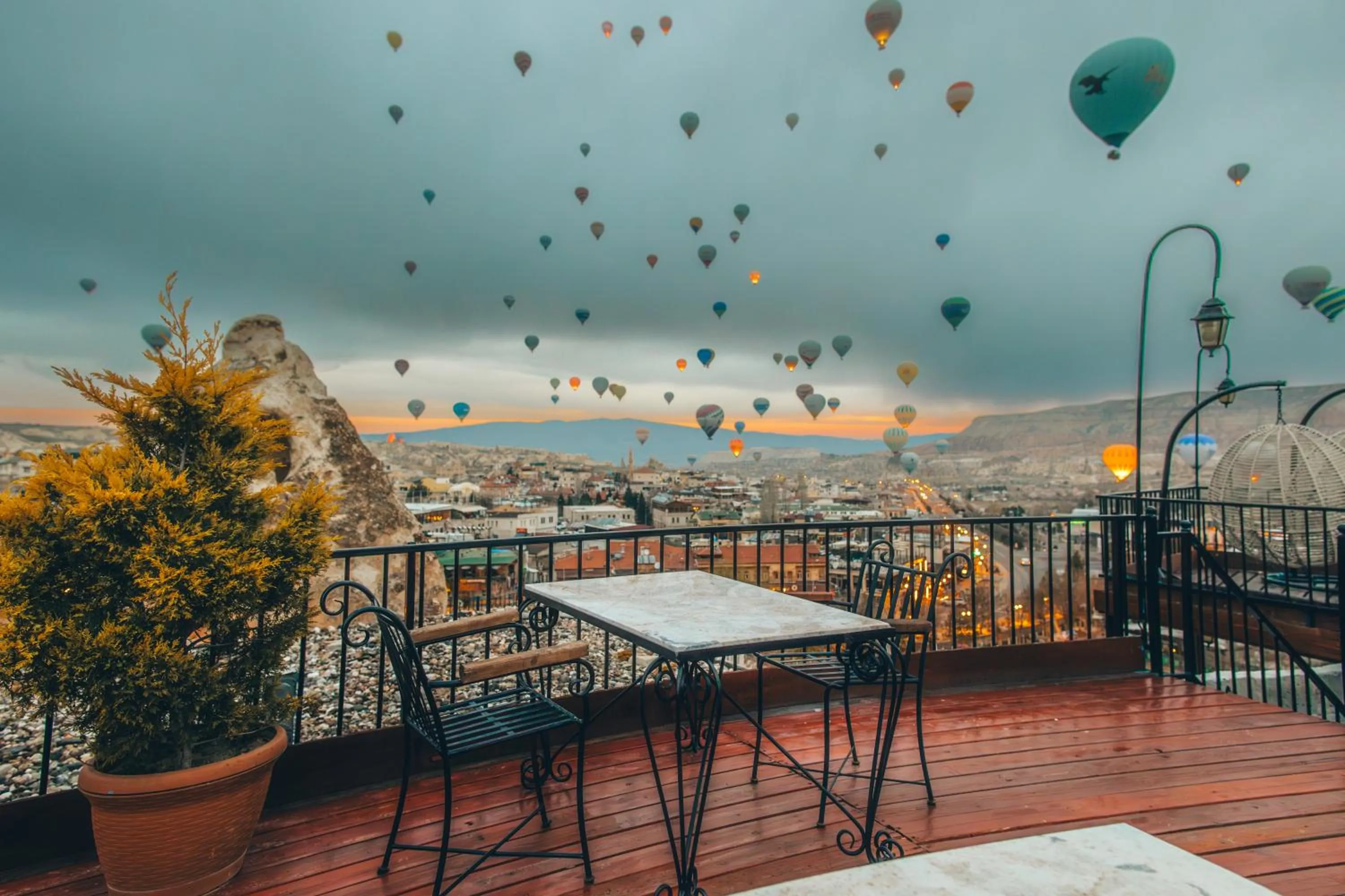Patio in Bedrock Cave Hotel