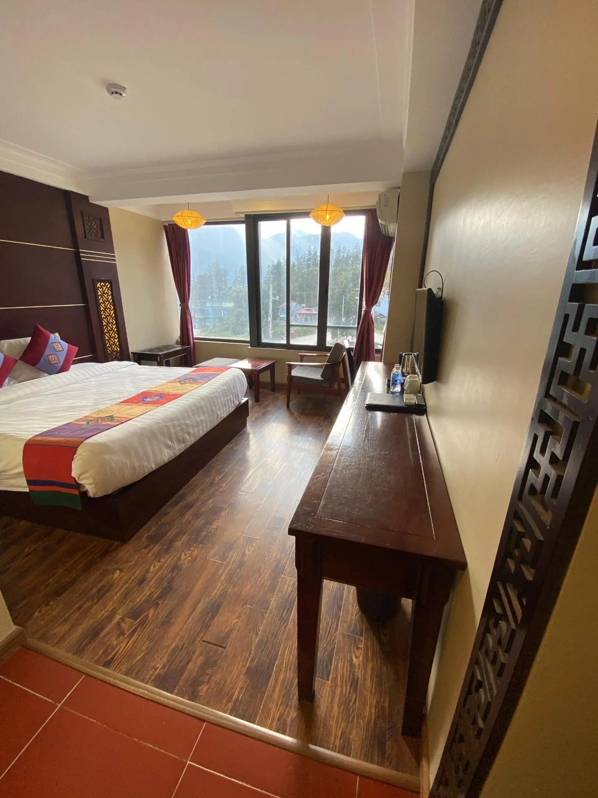 Bed in Sapa Vista Hotel