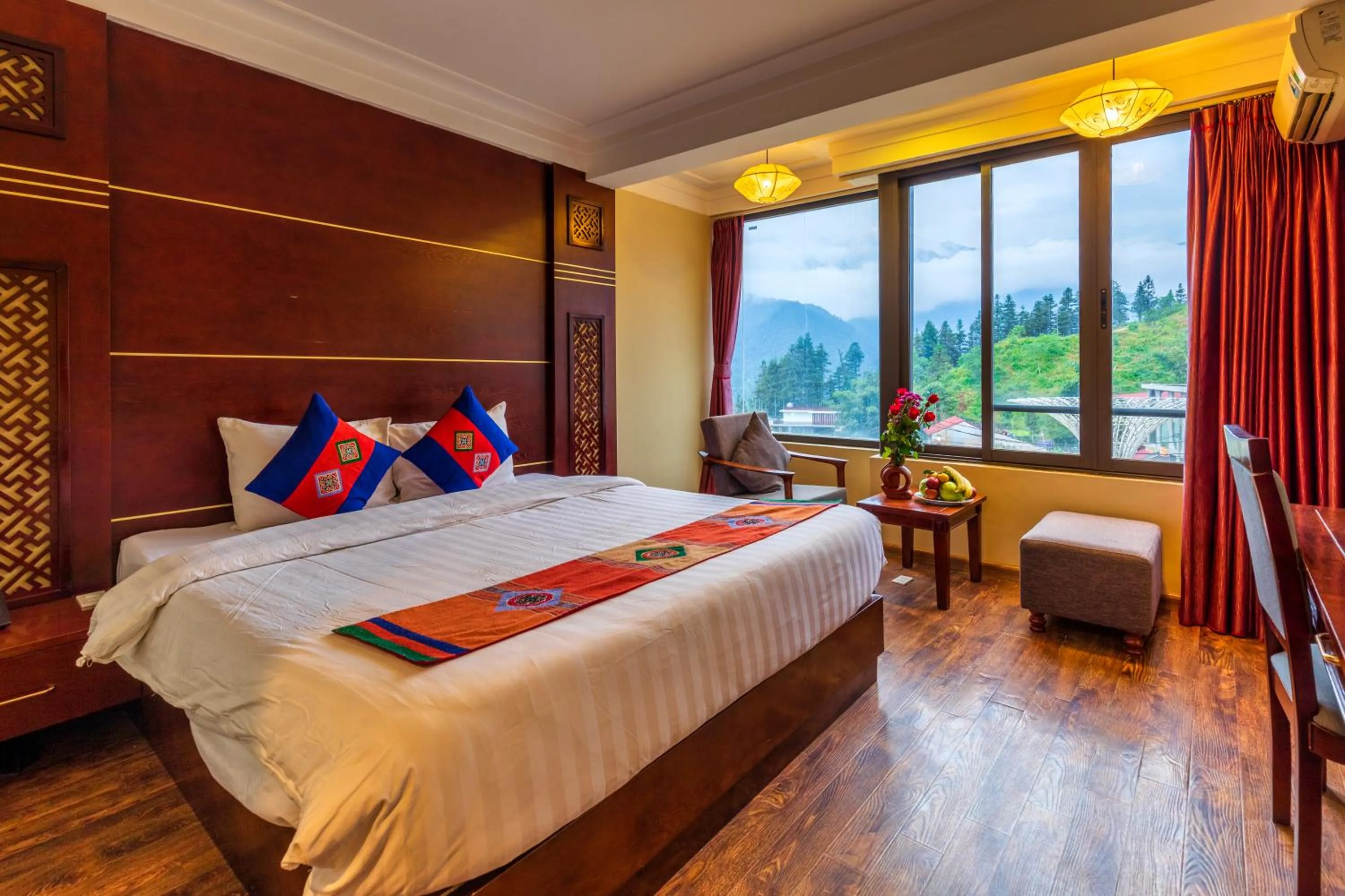 Bed in Sapa Vista Hotel