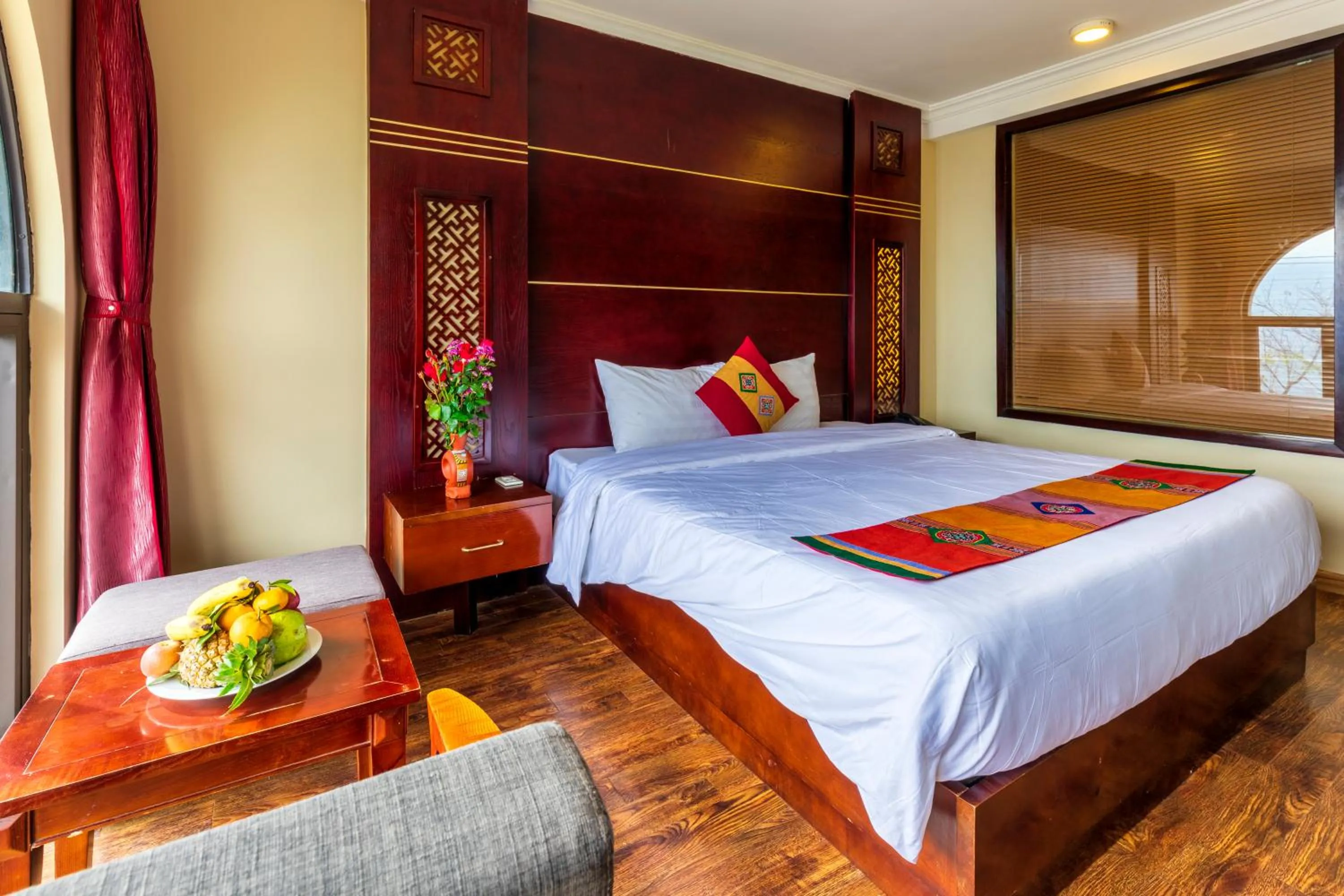 Bed in Sapa Vista Hotel