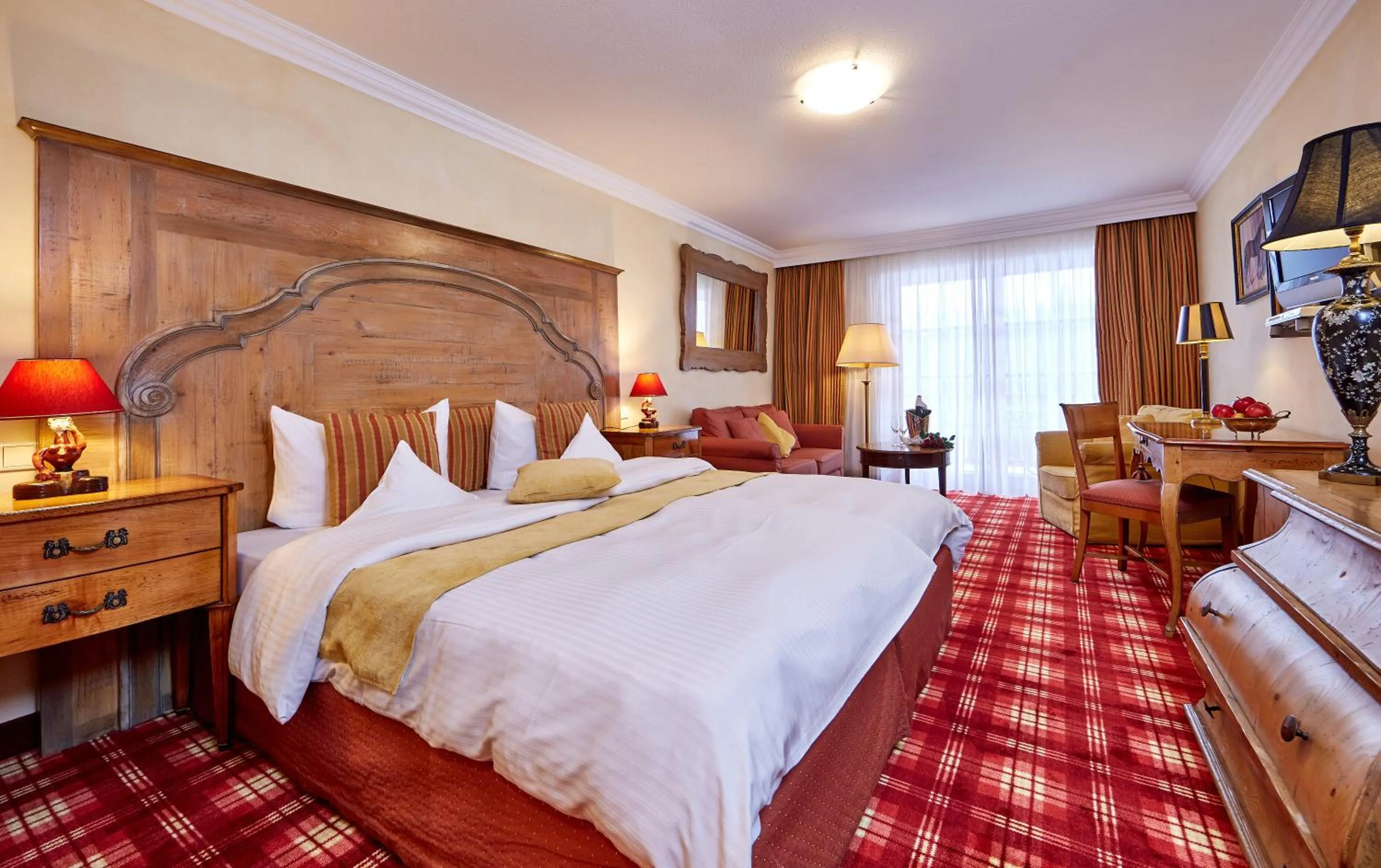 Bed in Romantik Alpenhotel Waxenstein