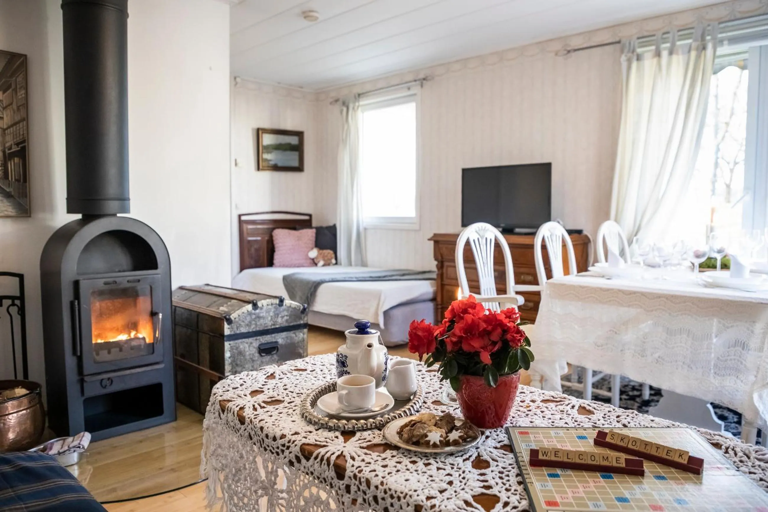Living room in Skotteksgården Cottages