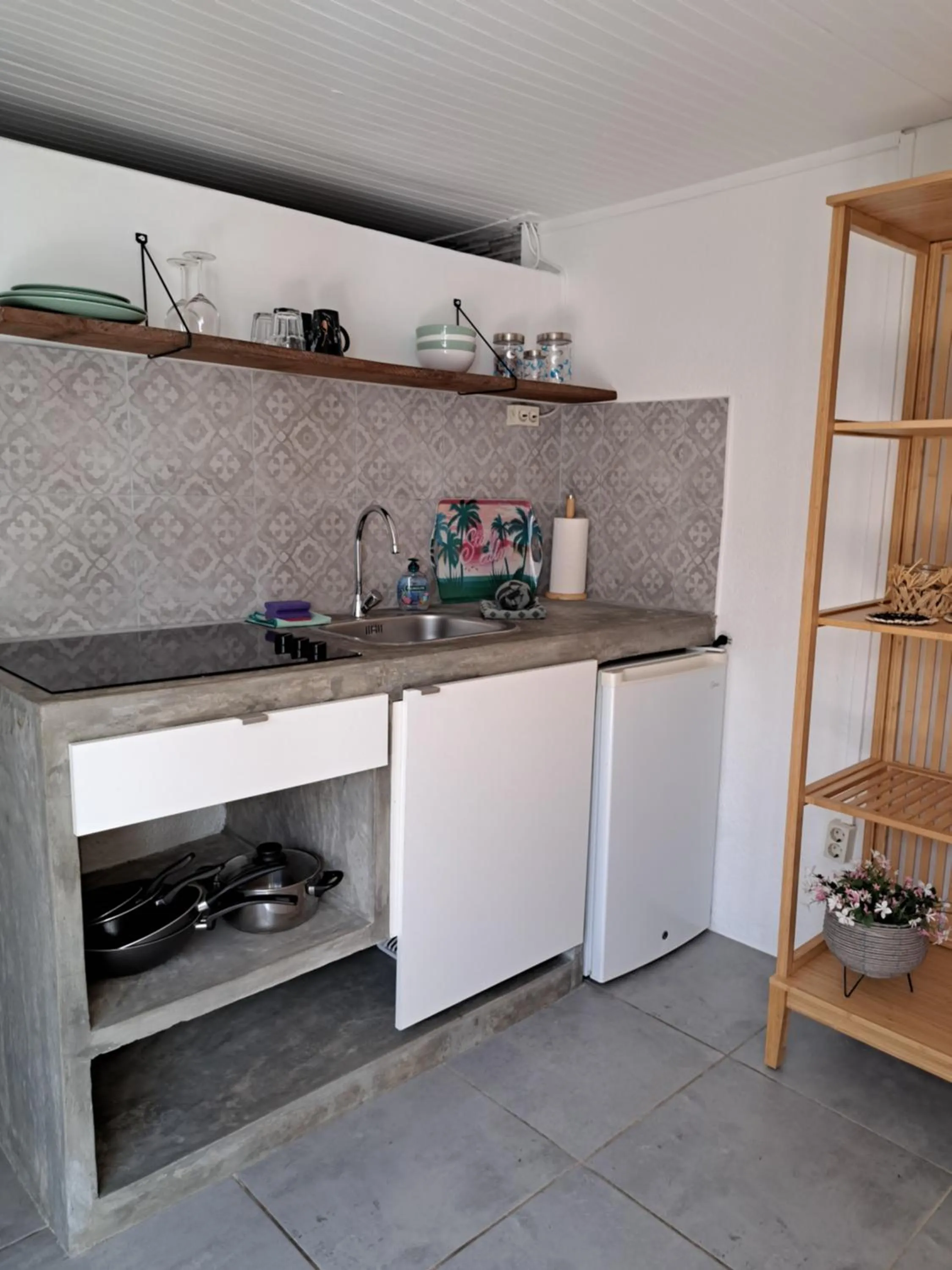 kitchen in BnBBonaire near the ocean