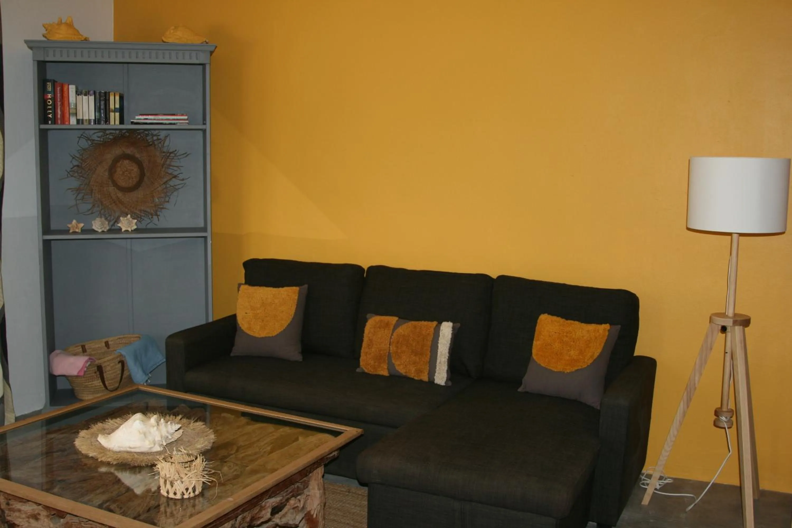 Living room in BnBBonaire near the ocean