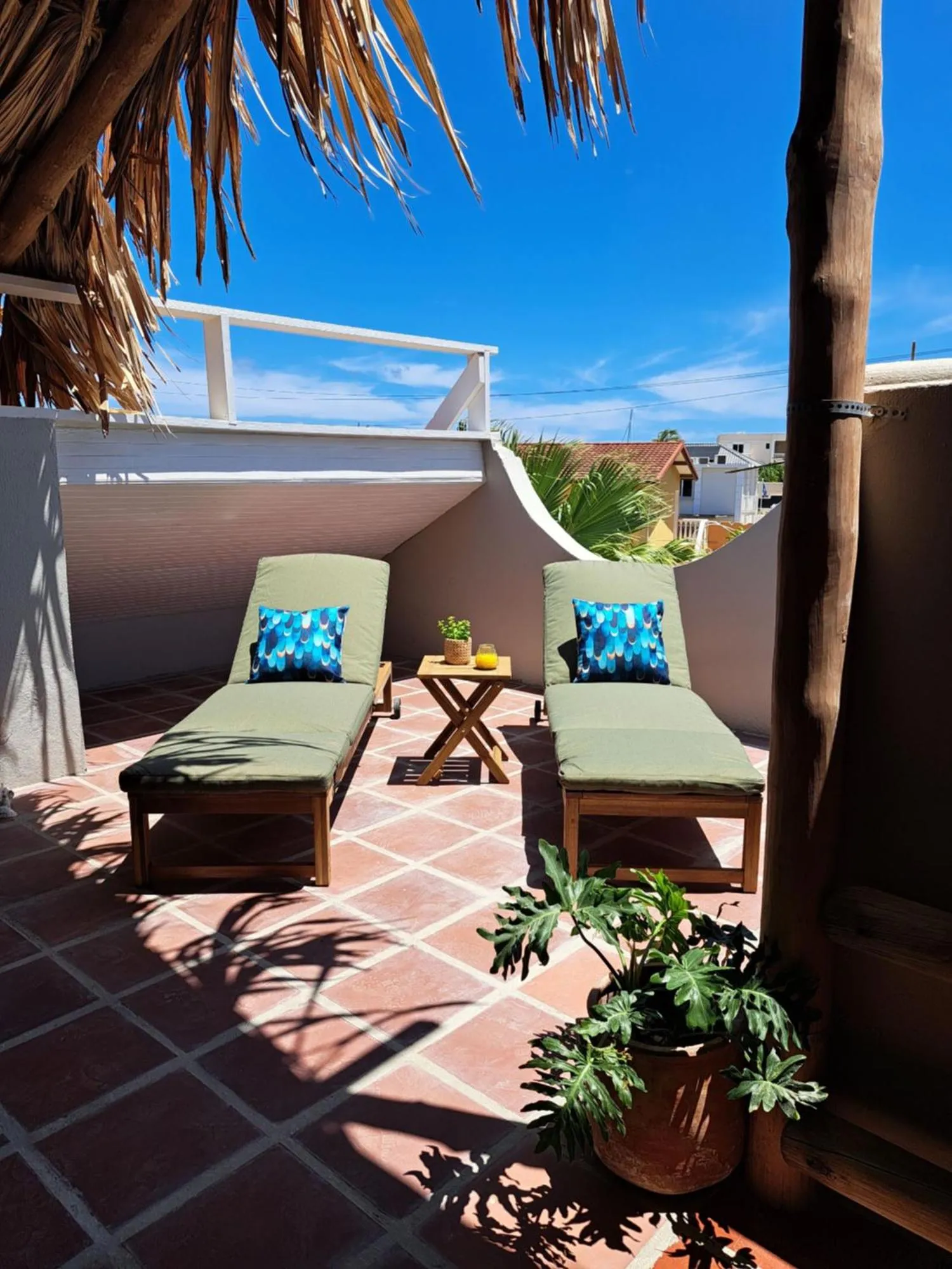 Balcony/Terrace in BnBBonaire near the ocean