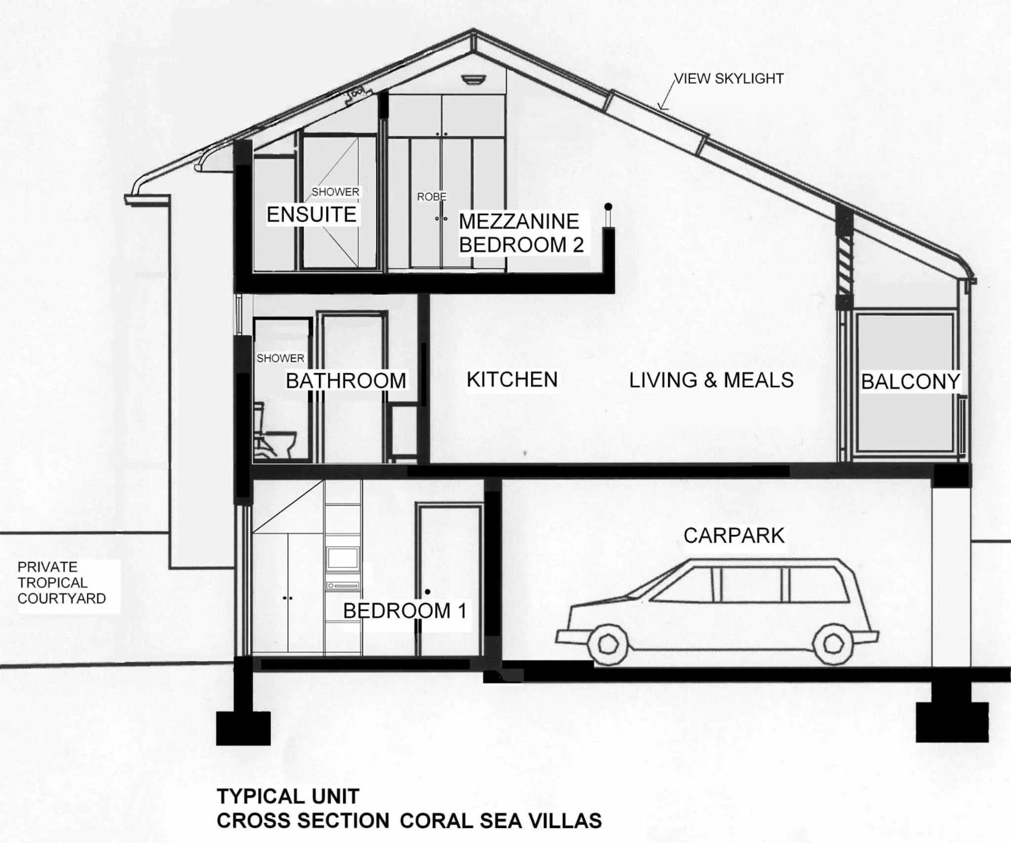 Floor plan in Coral Sea Villas