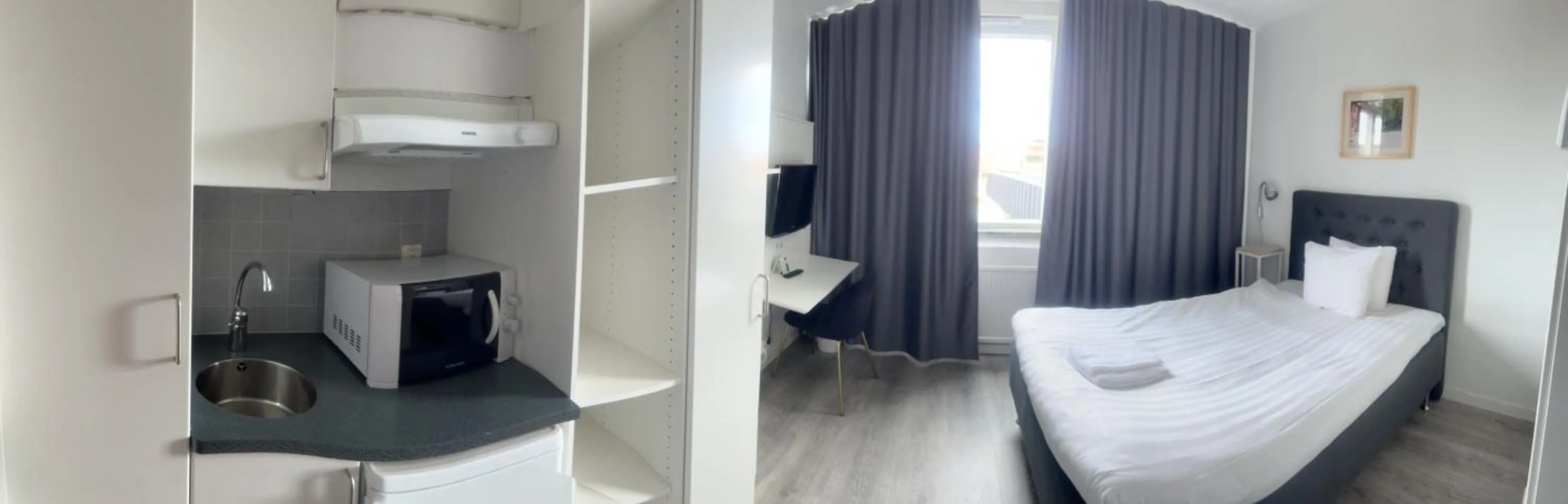 Kitchen or kitchenette, Bed in City Central Hotel Örebro by First Hotels