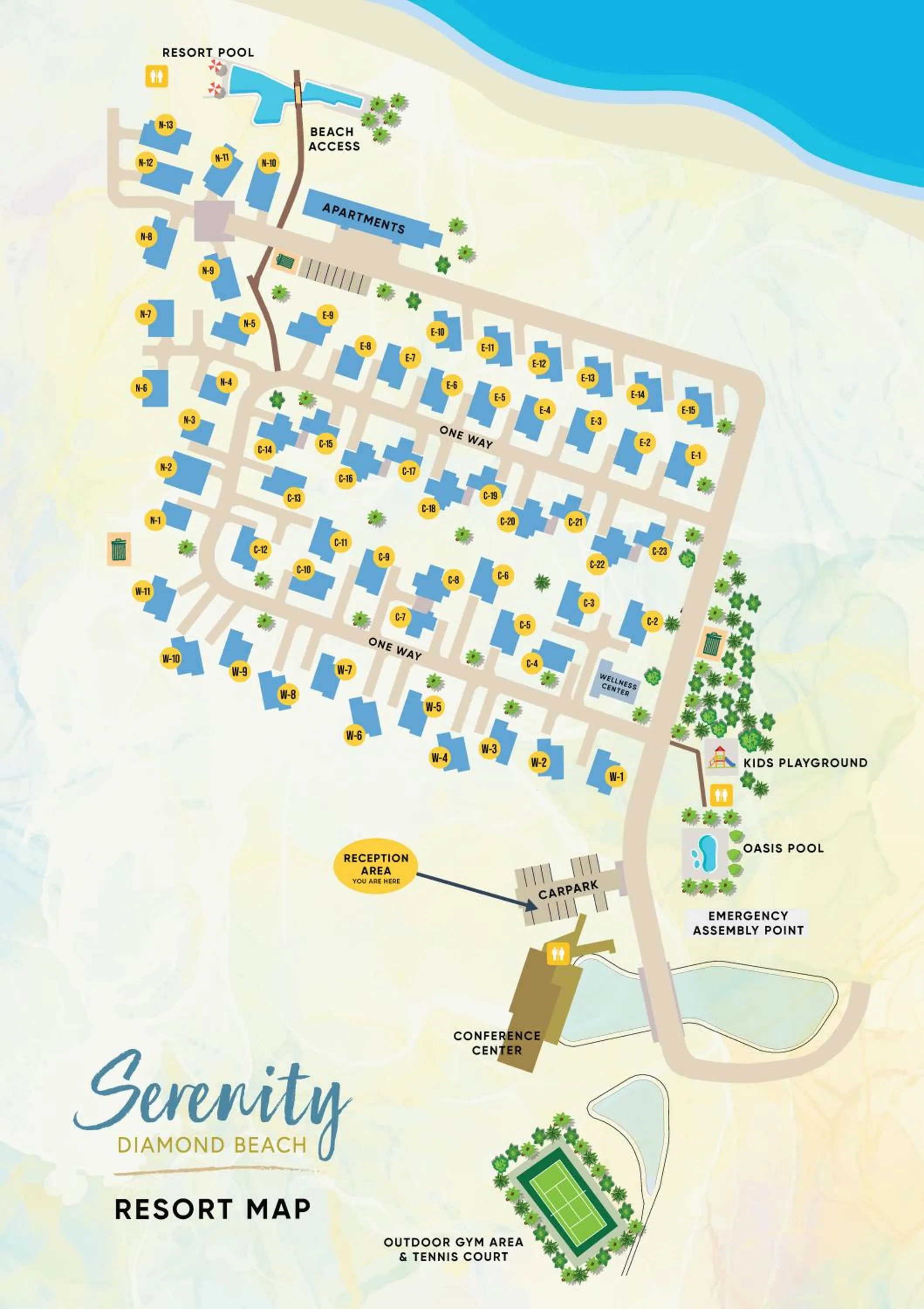 Two-Bedroom Villa with Spa Bath in Serenity Diamond Beach