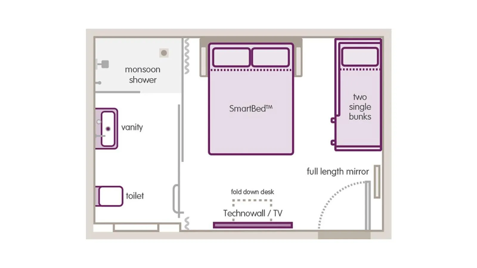 Floor plan in YOTELAIR Paris CDG - Transit Hotel - Terminal 2E