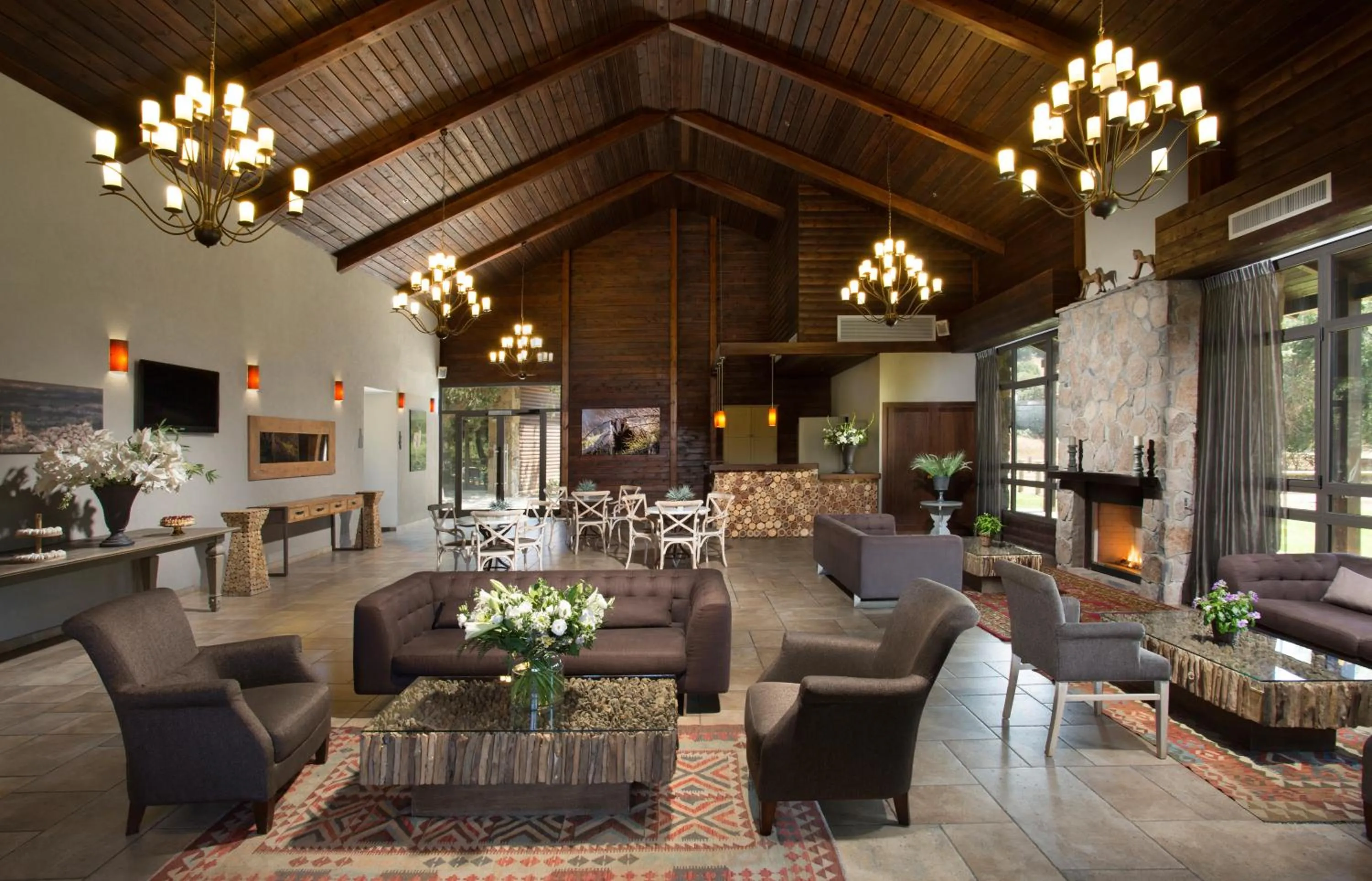 Communal lounge/ TV room in Merom Golan Resort