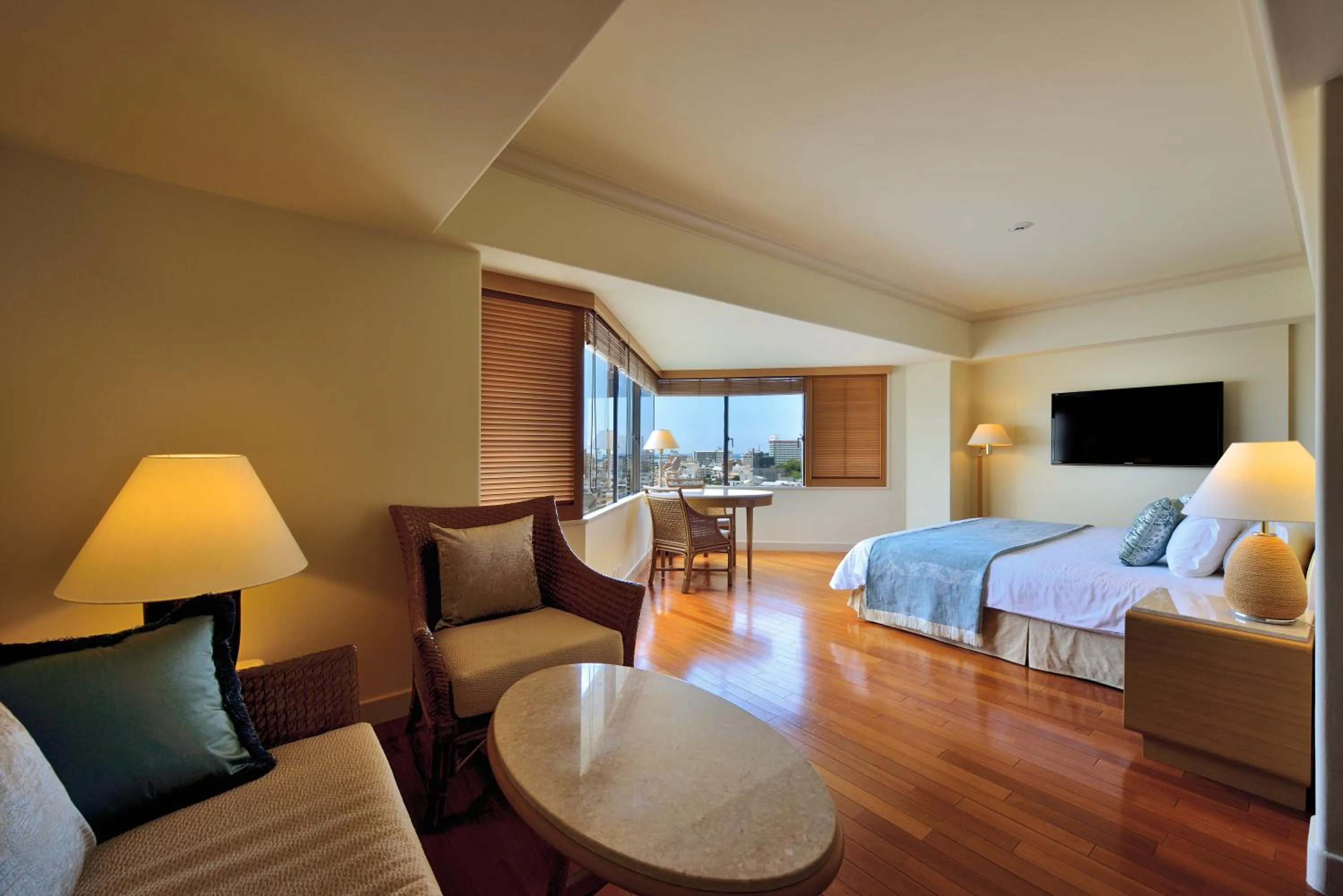 Living room, Bed in The Naha Terrace