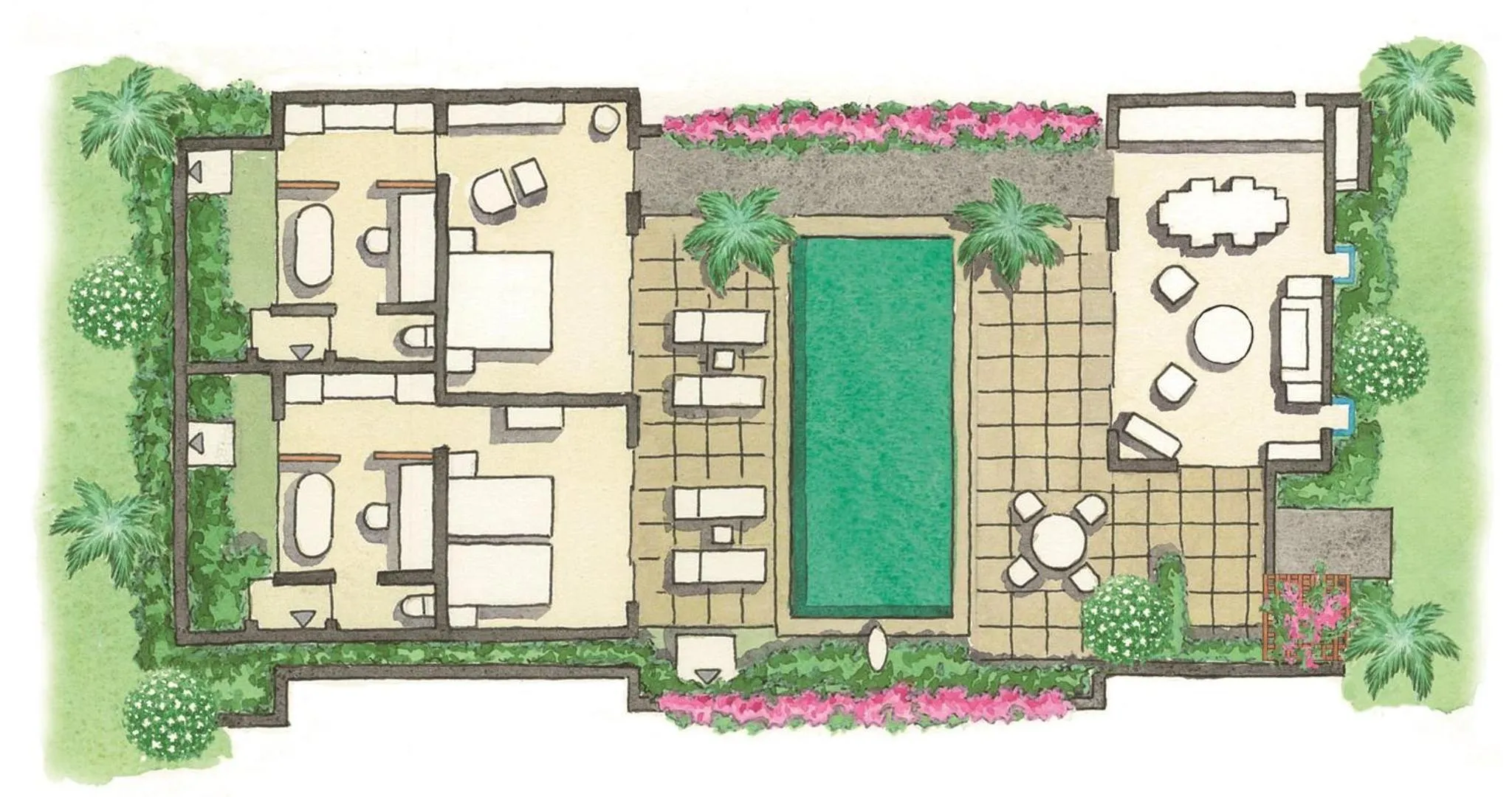 Floor plan in The Uza Terrace Beach Club Villas