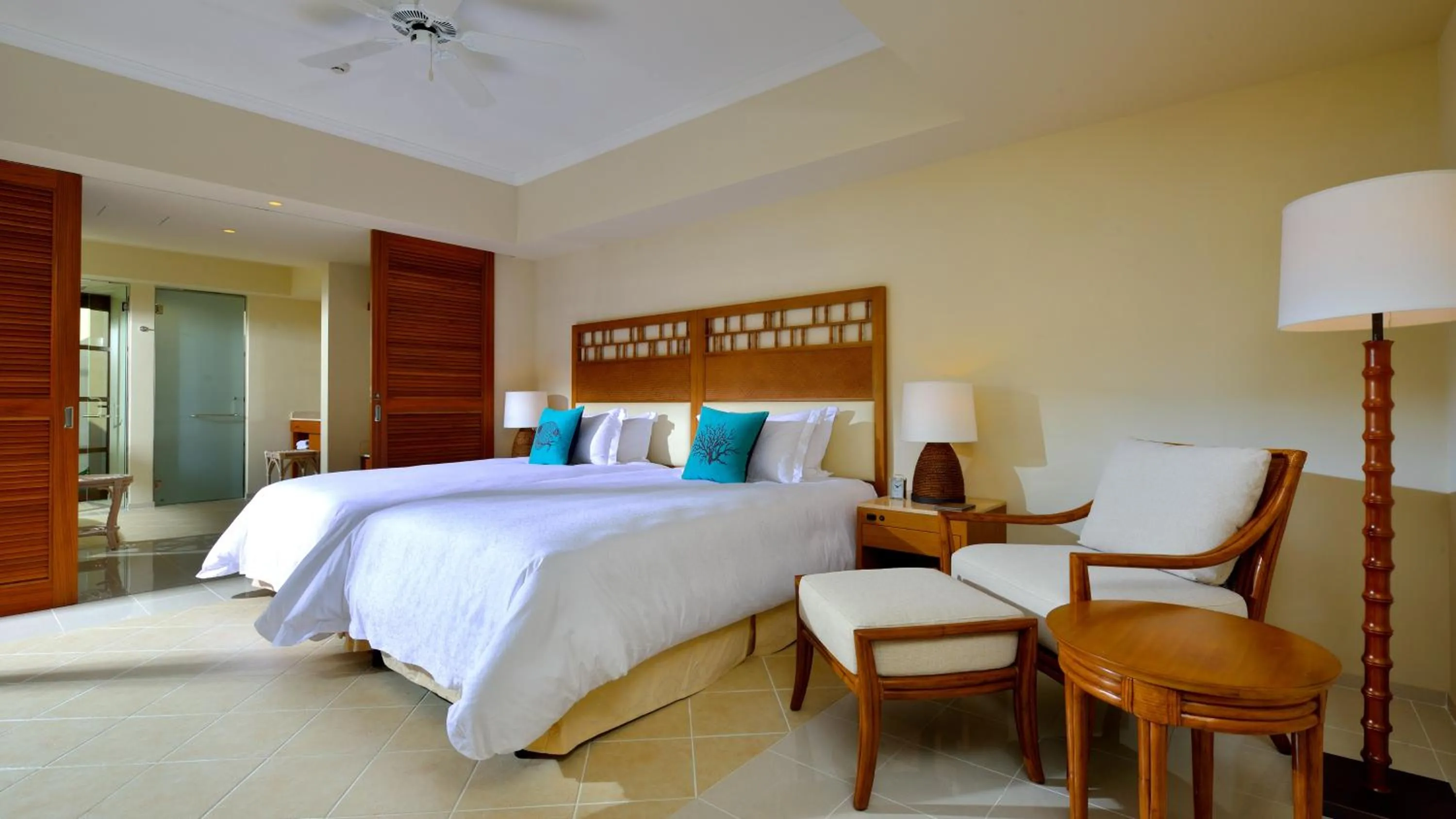 Bed in The Uza Terrace Beach Club Villas