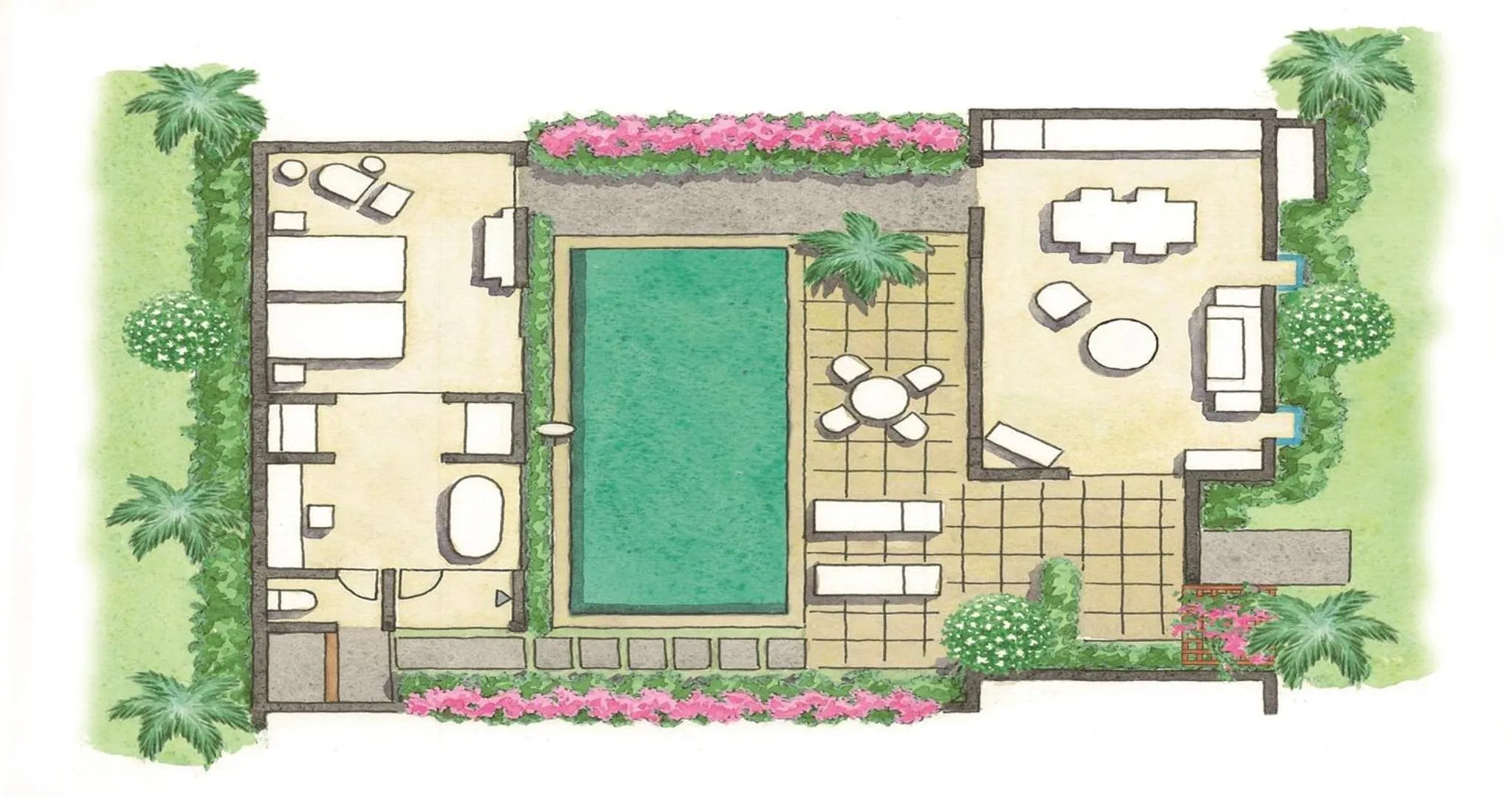 Floor plan in The Uza Terrace Beach Club Villas